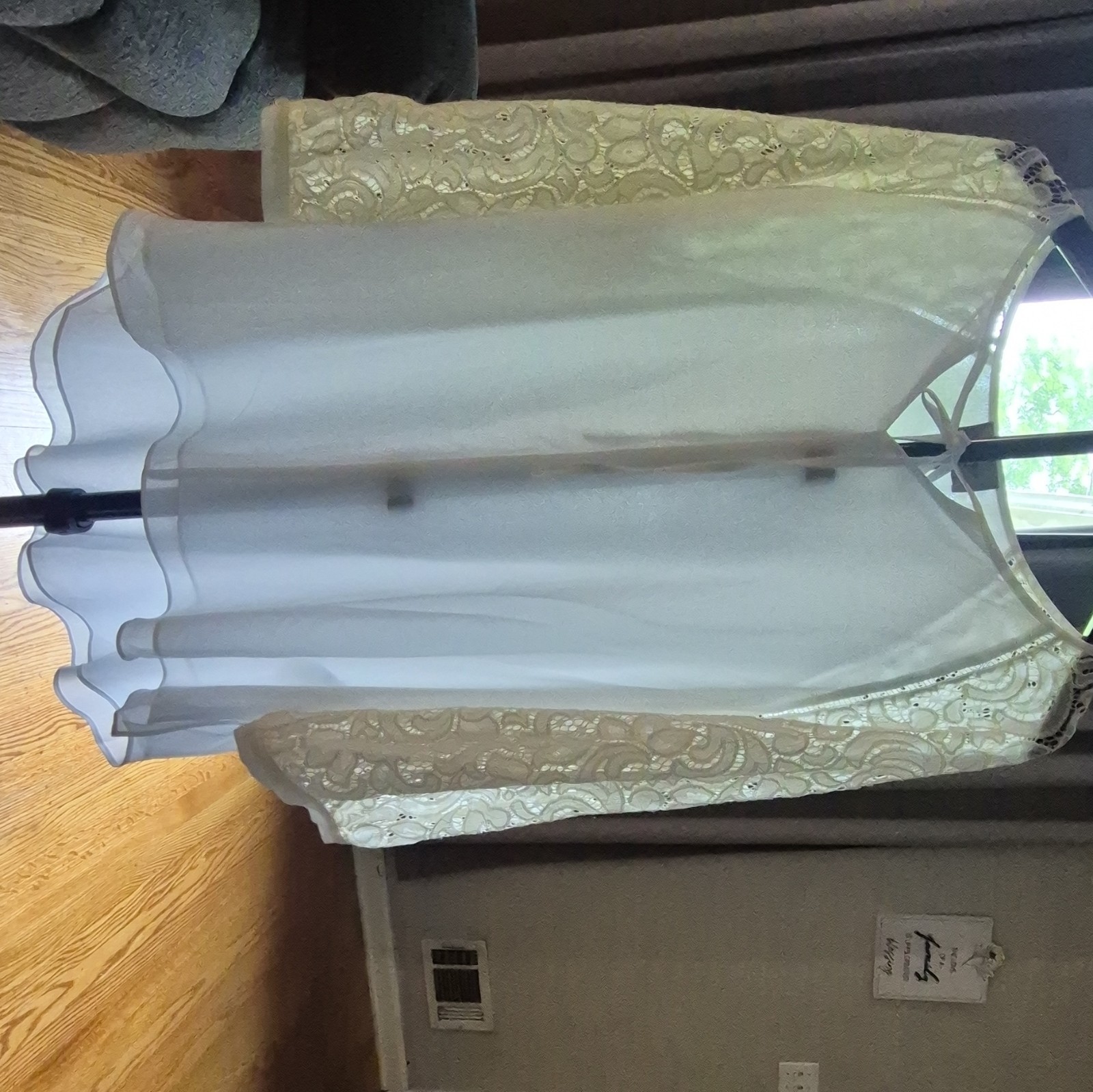 Haute Hippie Women’s White Solid Lace Sheer Pullover Blouson Short Dress L