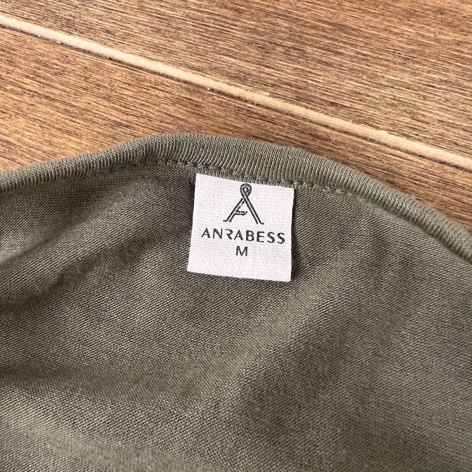 Anrabess Olive Green Maxi Sundress Pockets Casual Beachy Short Sz M