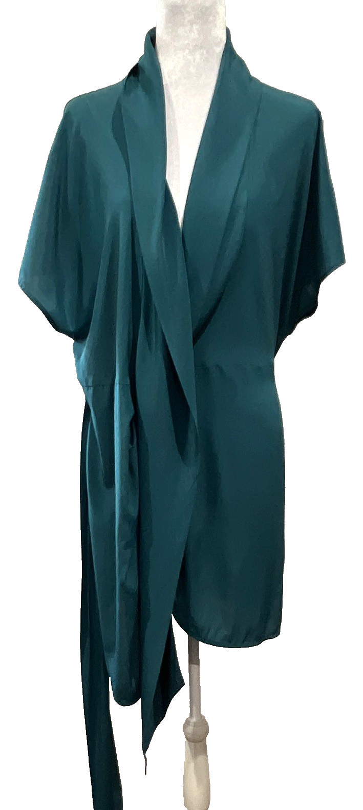 Calypso St. Barth Silk Wrap Dress XS Blue Resort Beach Wedding Guest Luxury Tiel
