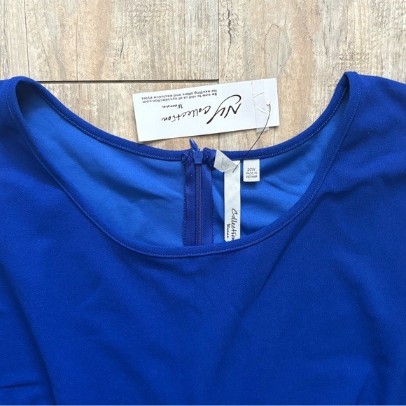 NY Collection Women’s Plus Size 3/4 Sleeve 2 Piece Dress in Royal Blue, Size 20W