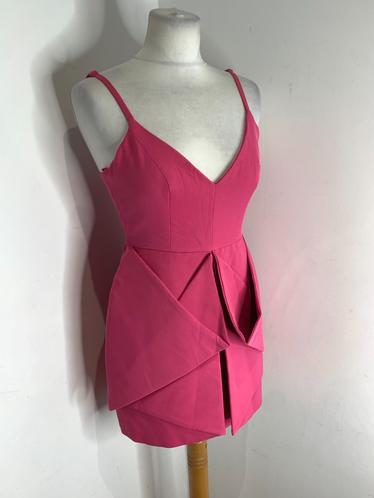 AQ/AQ pink mini dress UK 8 strappy layered cocktail classic structured