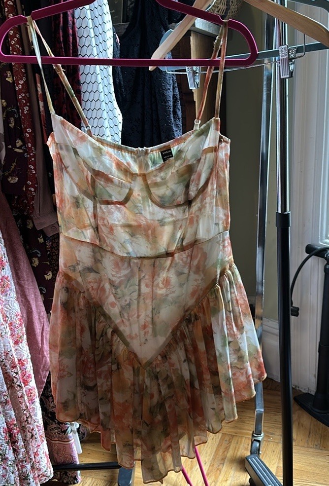 Floral Strap Ruffle Mini Romper