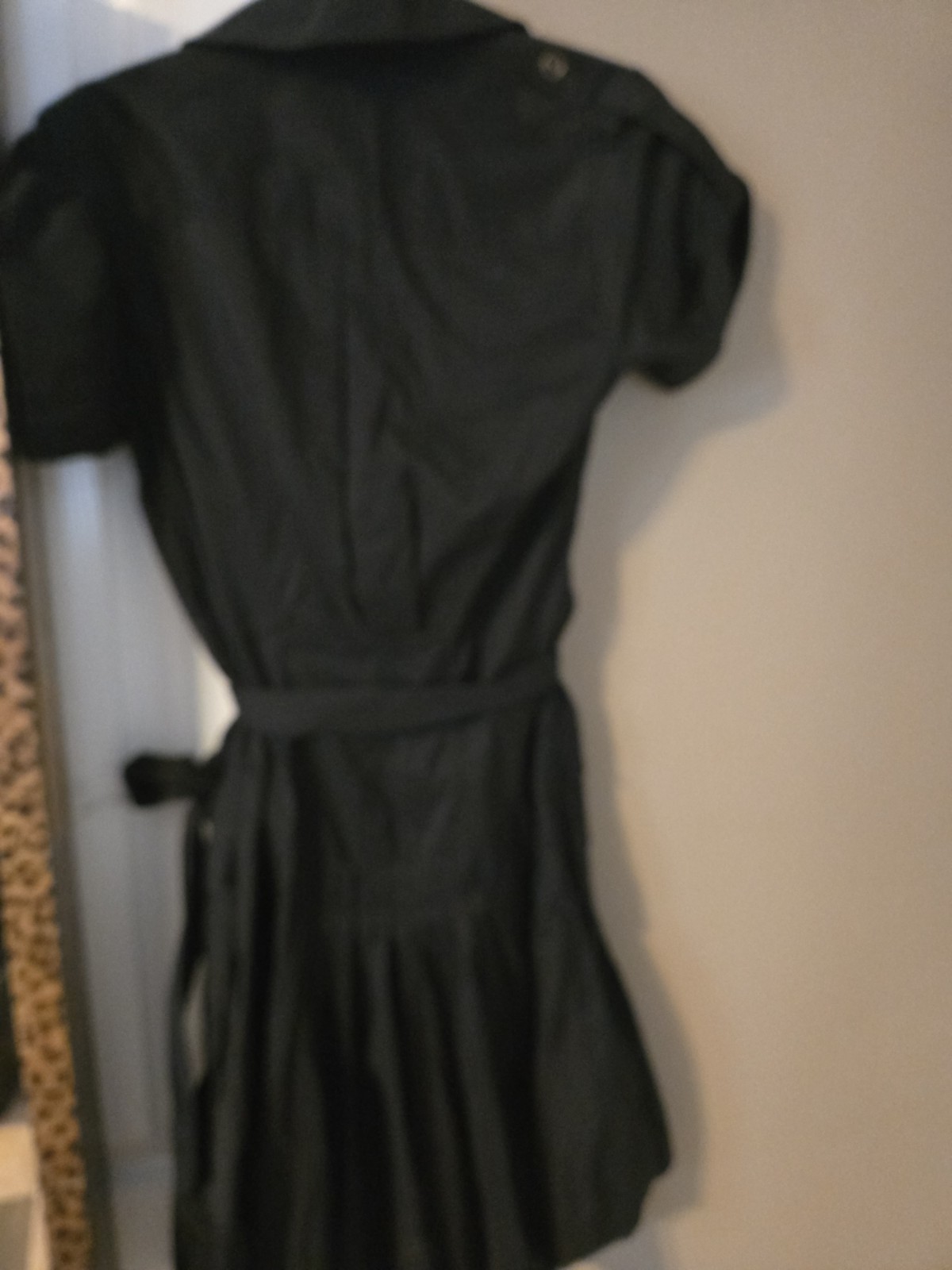 Diane von Furstenberg Kitty True Wrap Dress Black Belted Size 12 Cotton Blend