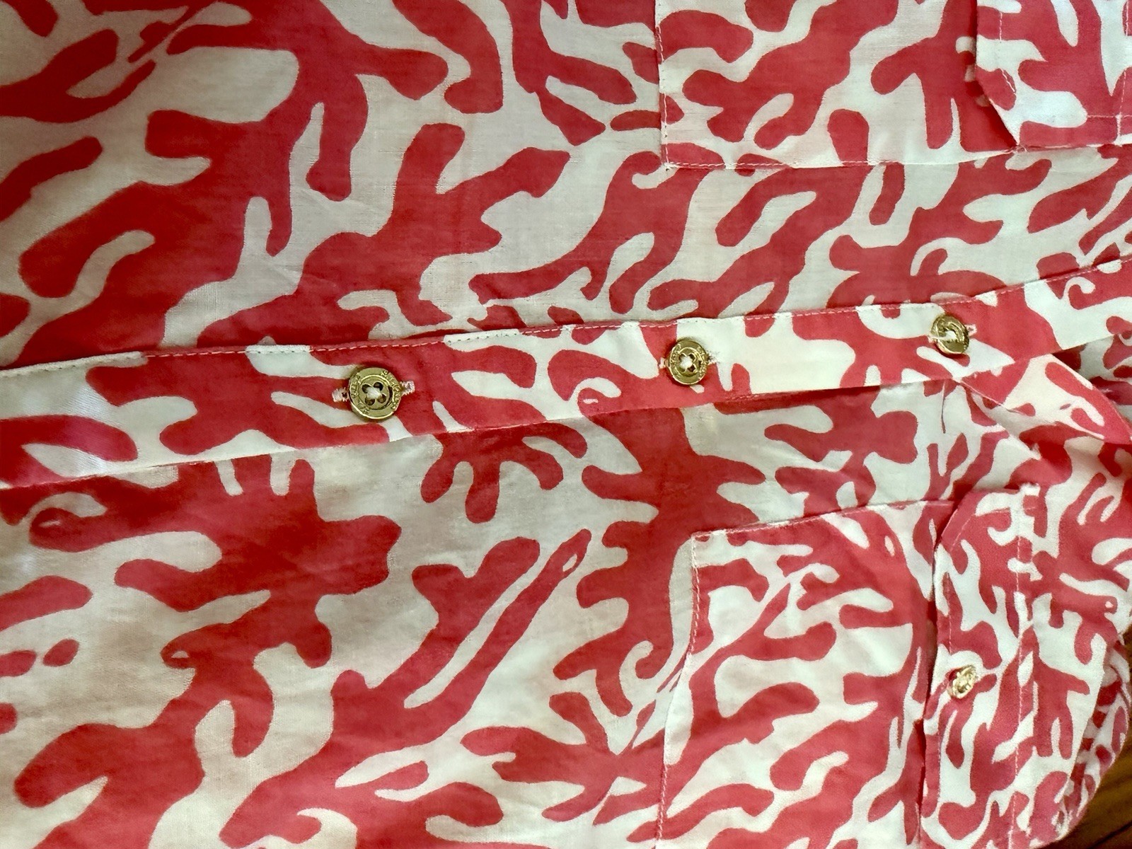 Lilly Pulitzer Women’s Coral & White Long Sleeve Print Dress – NWOT- XS Small