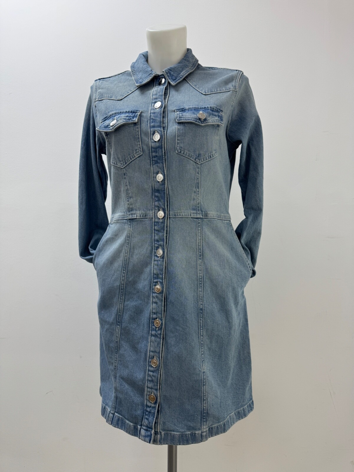 Ladies New Gap Denim Dress With Pockets In 3 colours Size XS S M L XL