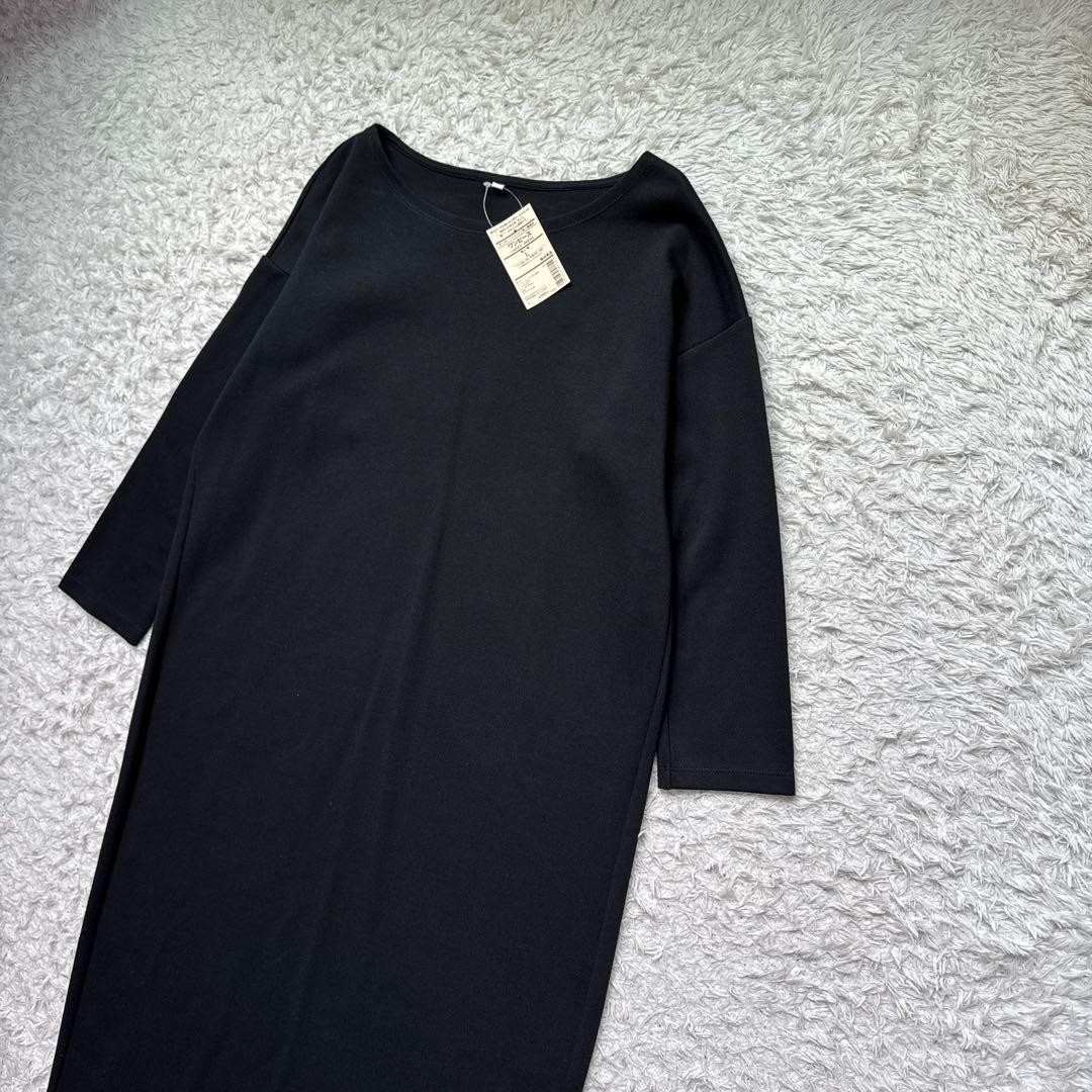 with Tags MUJI Organic Cotton Blend Double Knit Dress Black