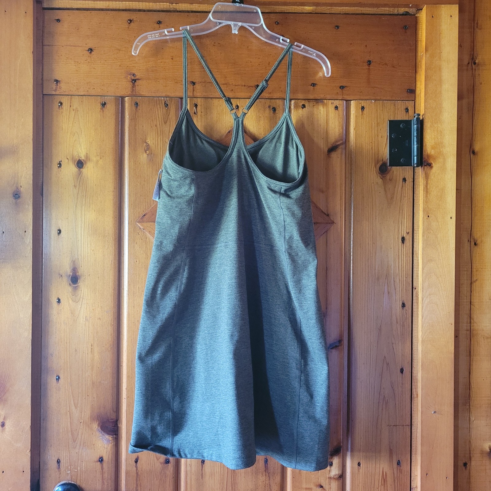 Old Navy CloudComfy Cami Athletic Dress Shelf Bra Bike Shorts Green Medium Tall