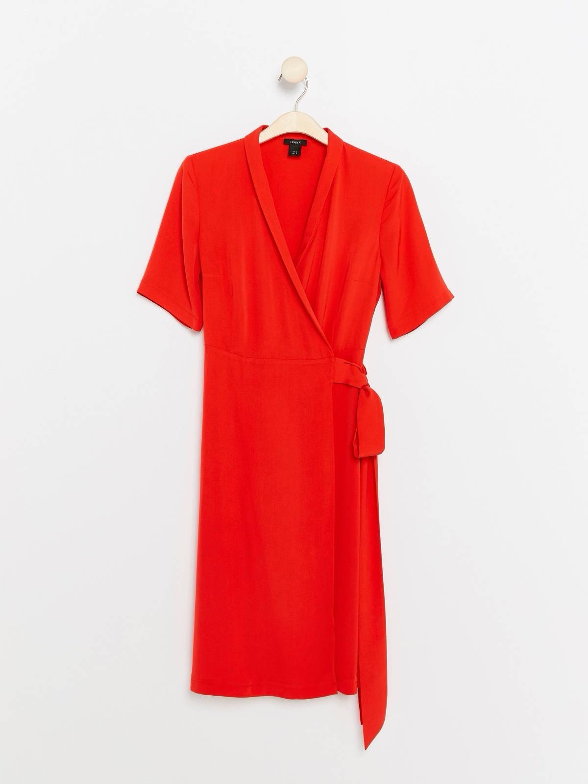 Lindex Wrap Dress In Blood Orange US M EUR S UK S