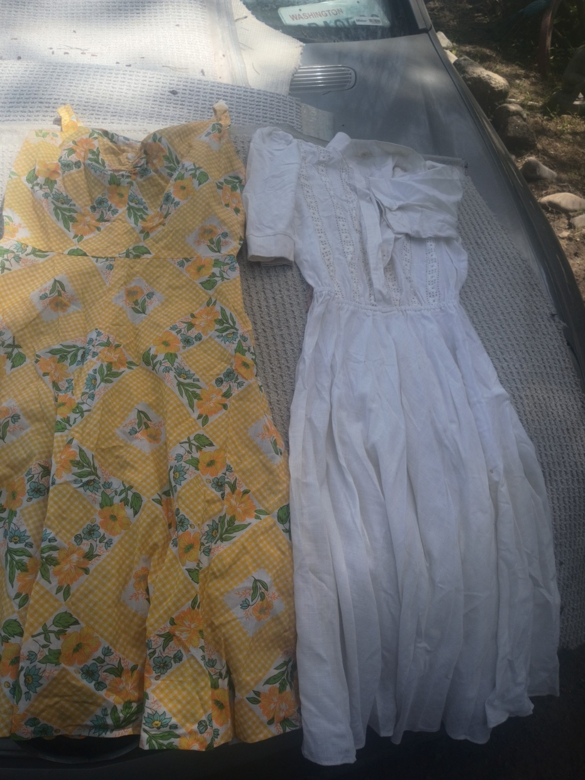 Lot of 2 Women’s Long Sundress Dresses Size M – Floral Multicolor & White