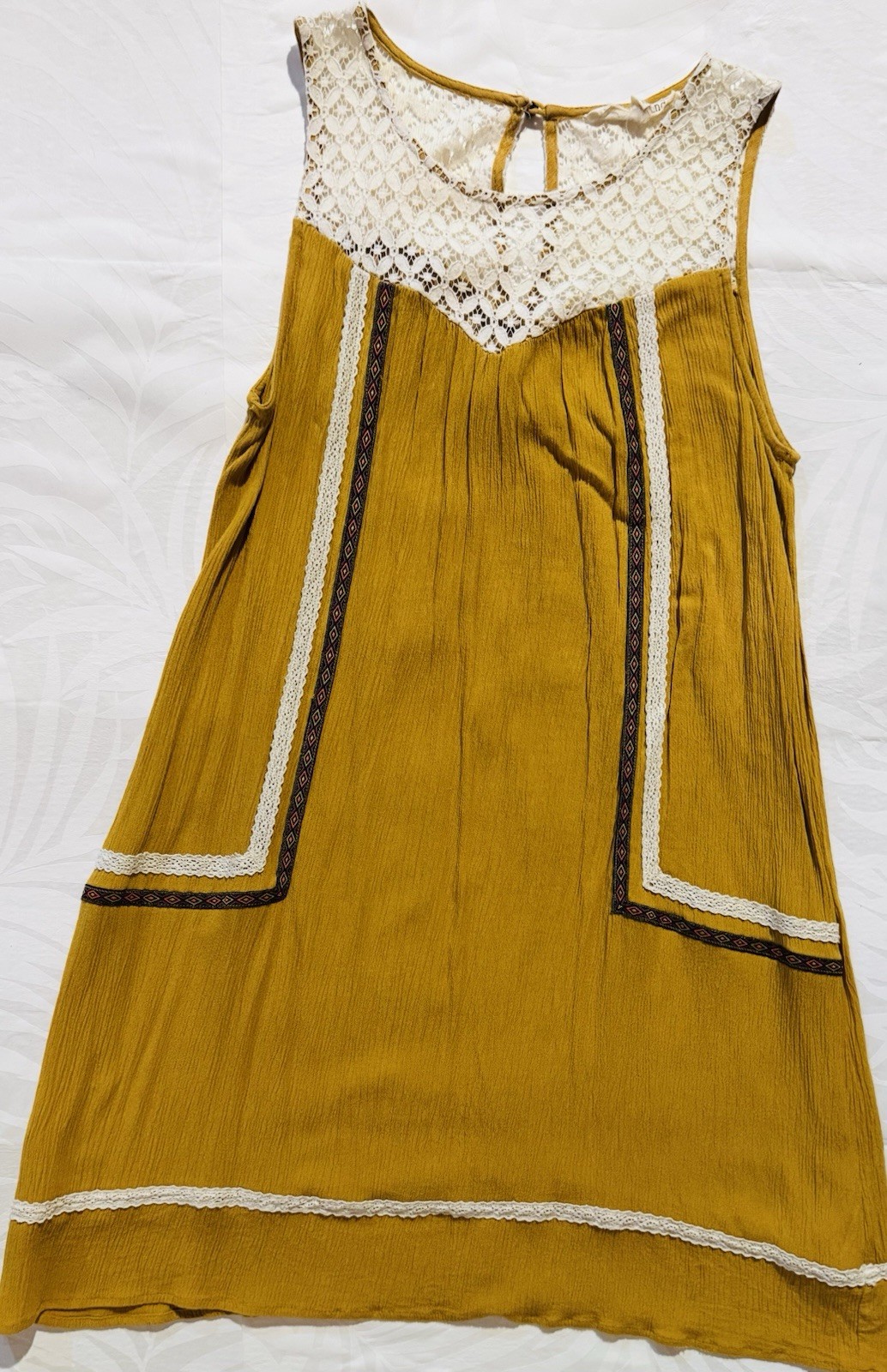 Rewind/Retro Boho Lace – Med-Halter Tunic Mini Dress Spring Elegance