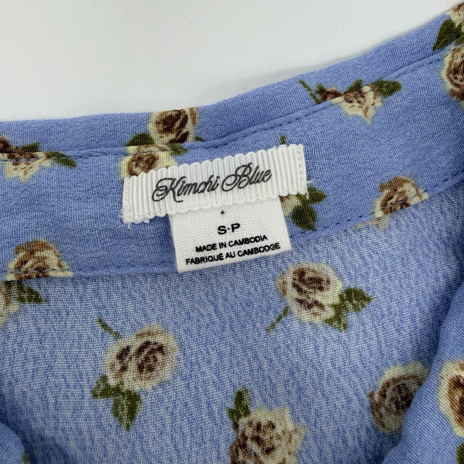 Kimchi Blue Lily Floral Lace Trim Mini Dress S