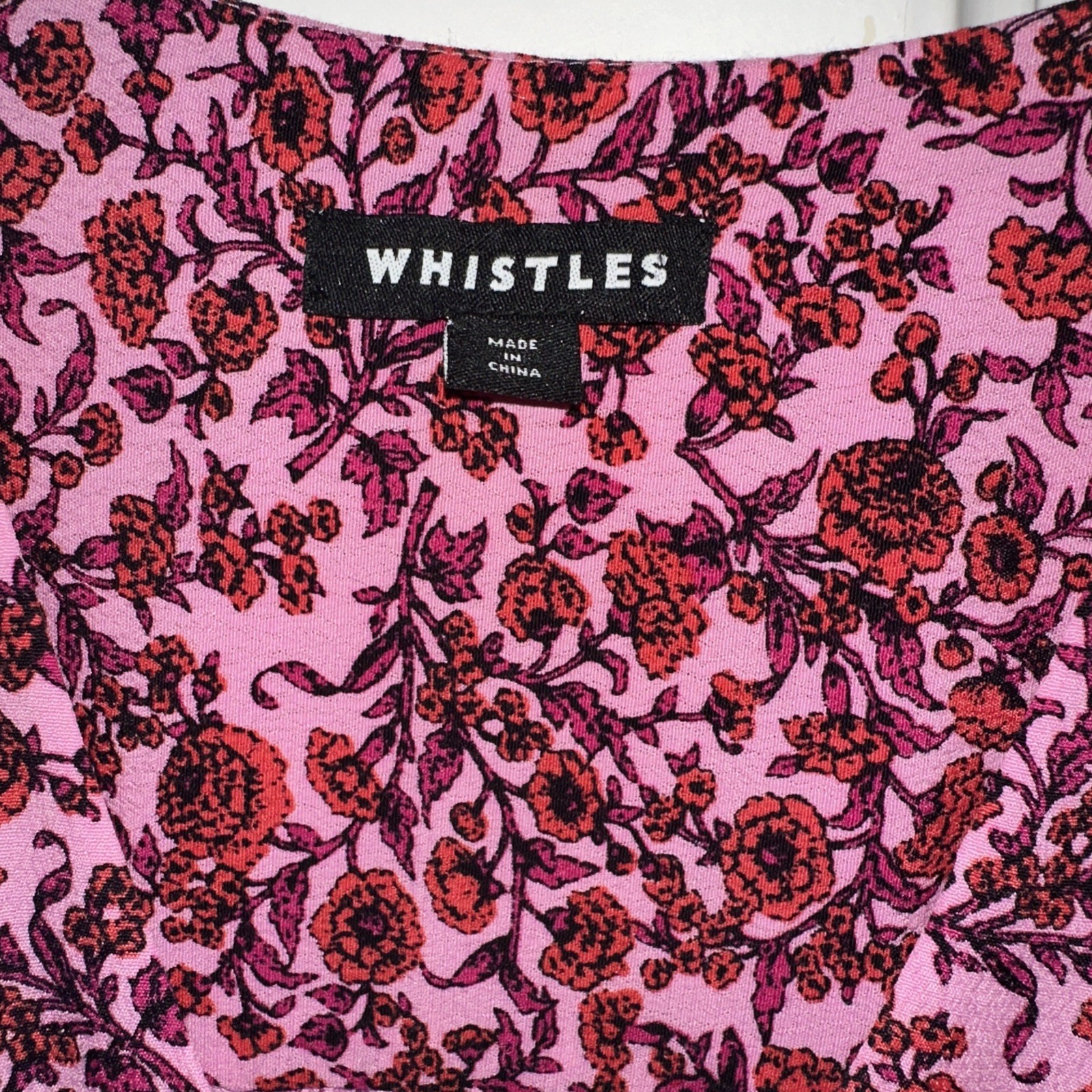 WHISTLES * SIZE 10 PINK HEATH FLORAL PRINT LADIES MIDI DRESS RRP £149