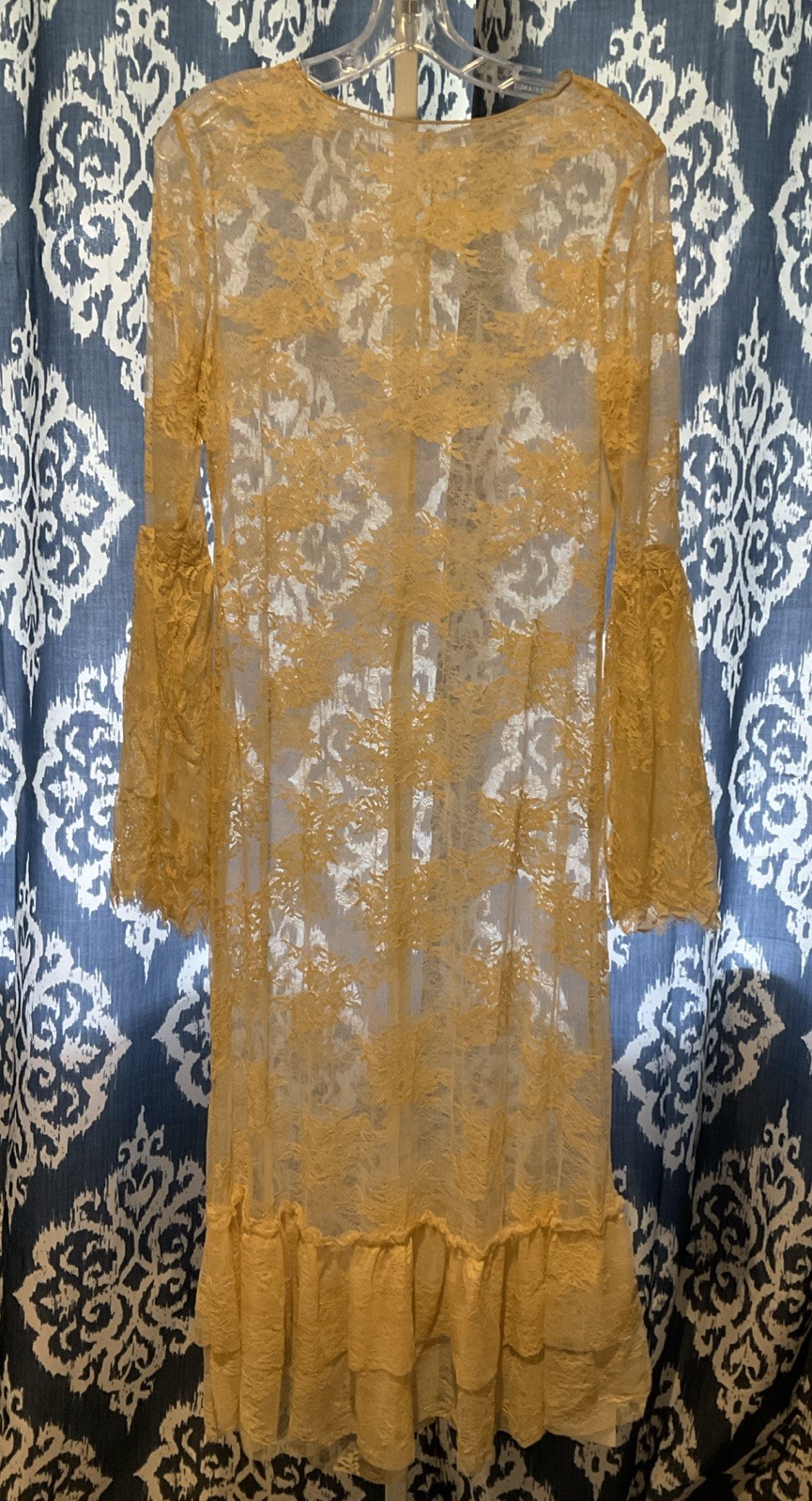NWT Jaded Gypsy Ivory Bohemian Garden Tea Length Floral Lace Dress O/S