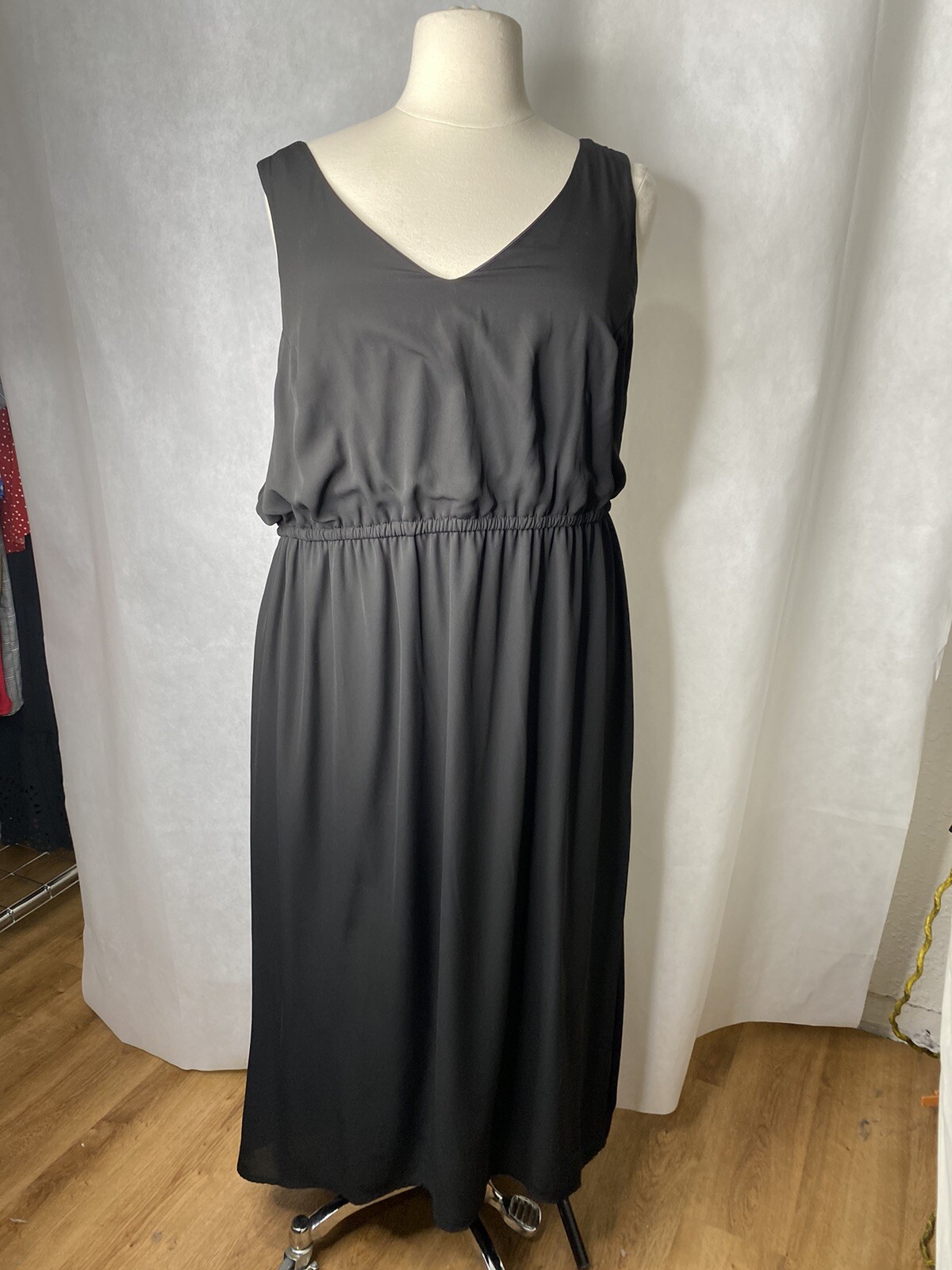 Pure energy Womens Sleeveless Maxi Dress lightweight comfort Black Size 3X