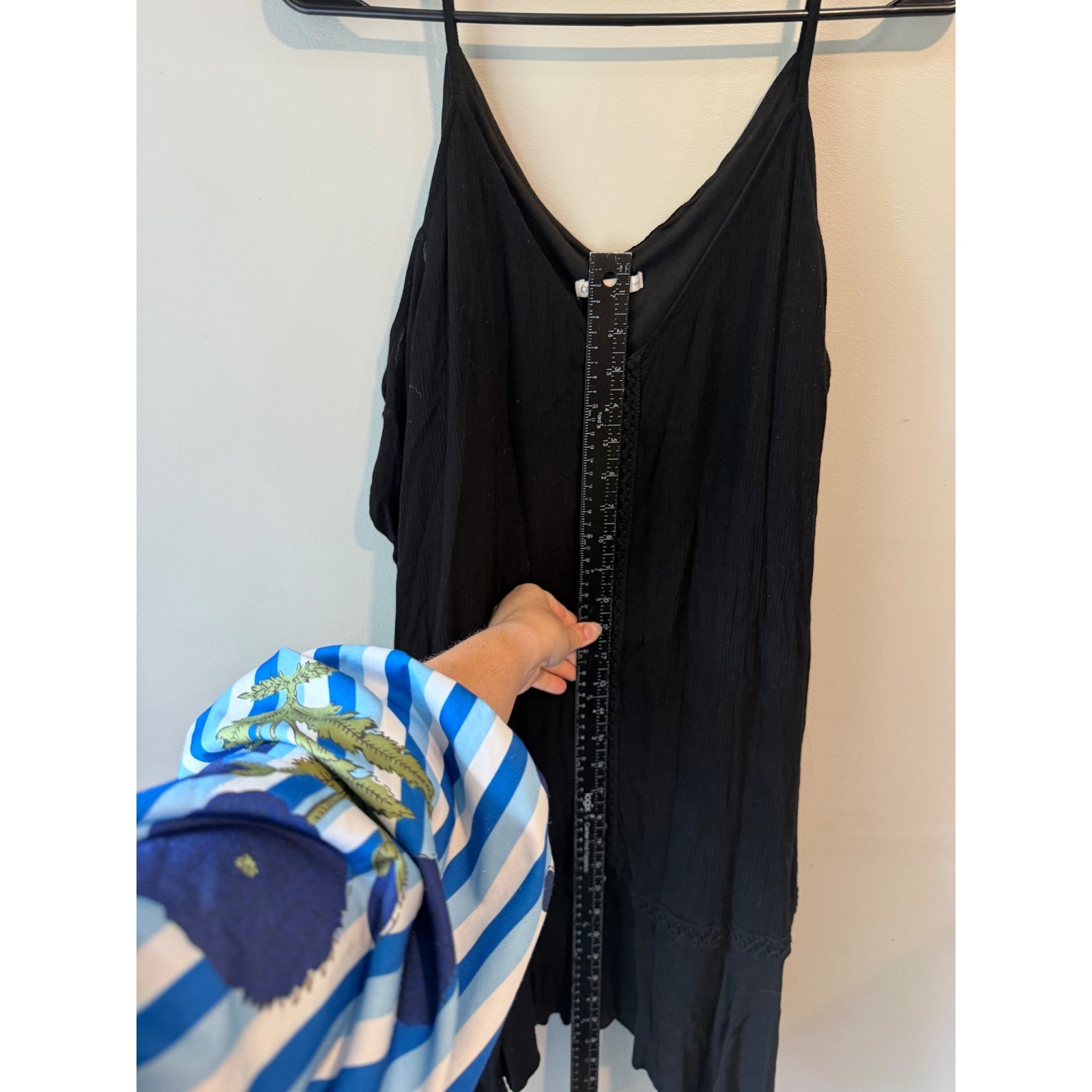 Cato Black Cold Shoulder Mini Dress Crochet Lace Trim Bell Sleeve Boho Medium