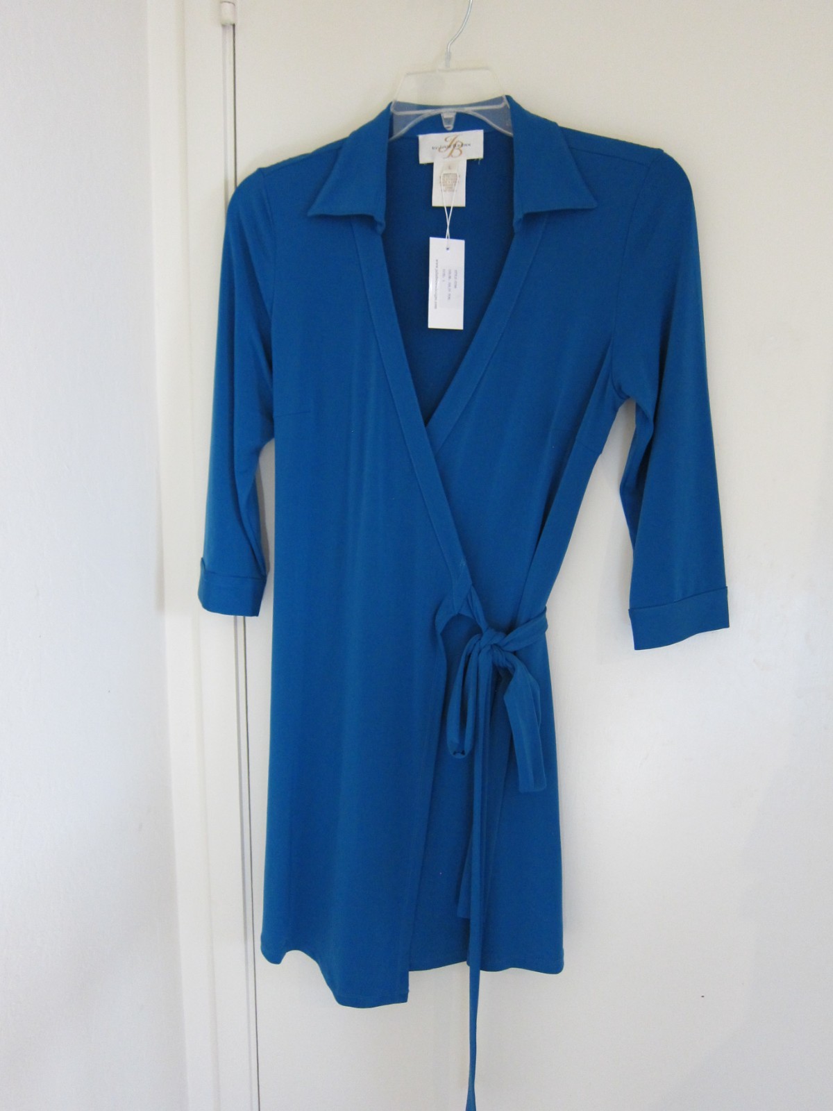 JB BY JULIE BROWN BLUE TEAL DRESS Large NEW