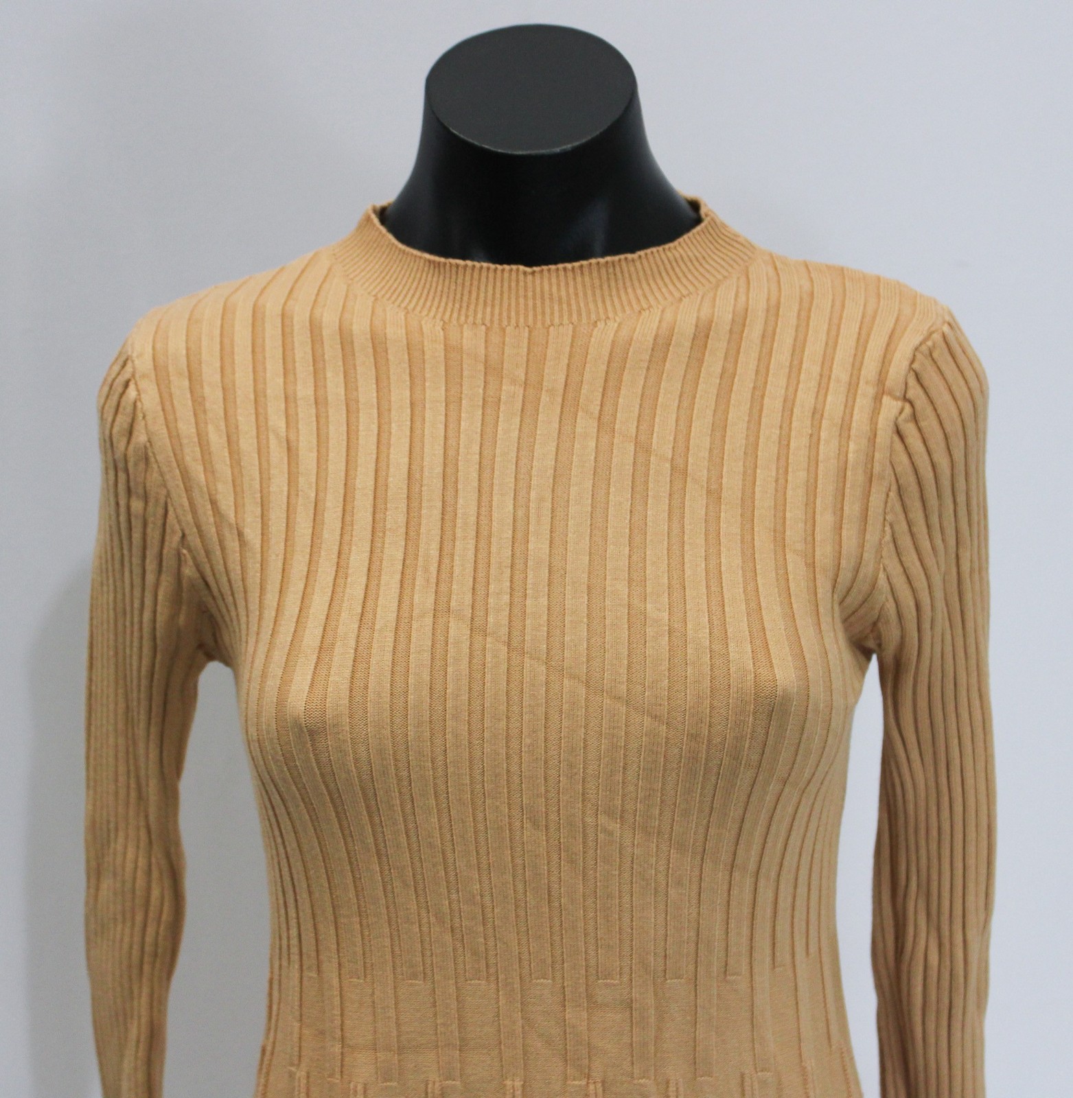 Chic Wish Women’s Long Sleeve Pleated Knit Twinset Dress AC2 Apricot Medium NWT