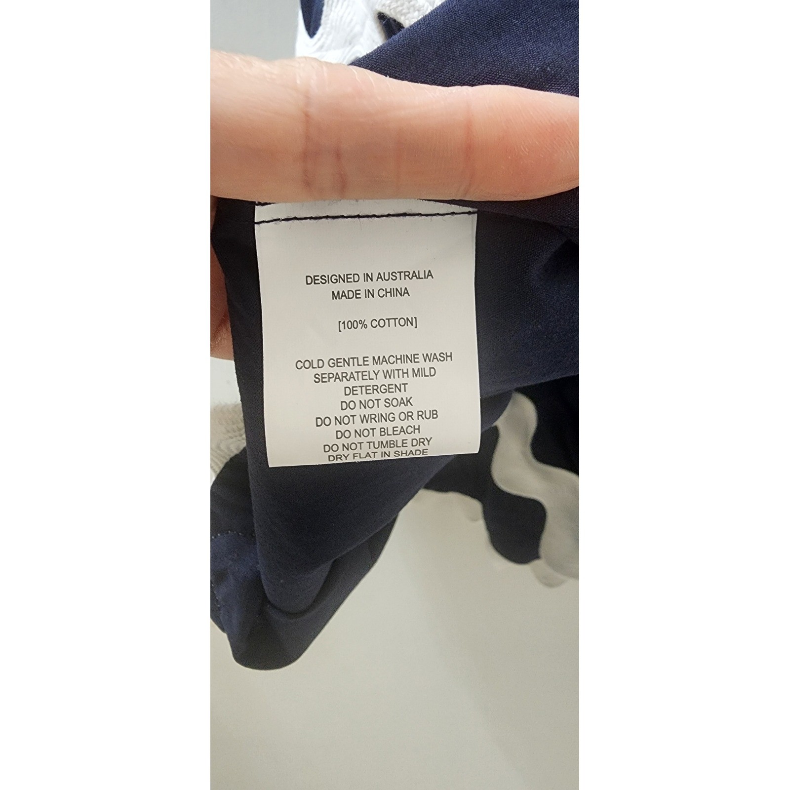 White Closet Elements Navy Blue Ric Rac Tiered Cotton Midi Dress XL