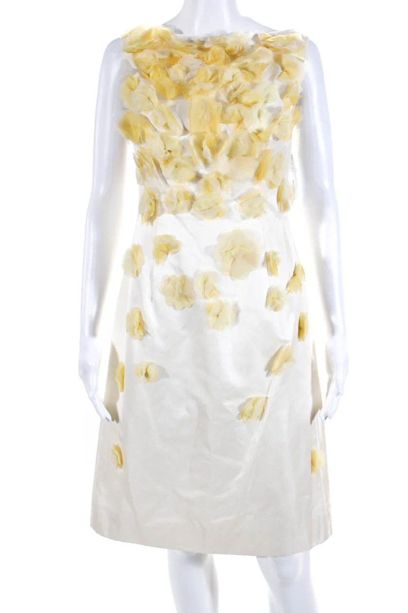 RAFAEL CENNAMO Haute Couture – Open Back Flower Fringe Silk Cocktail Dress, 4