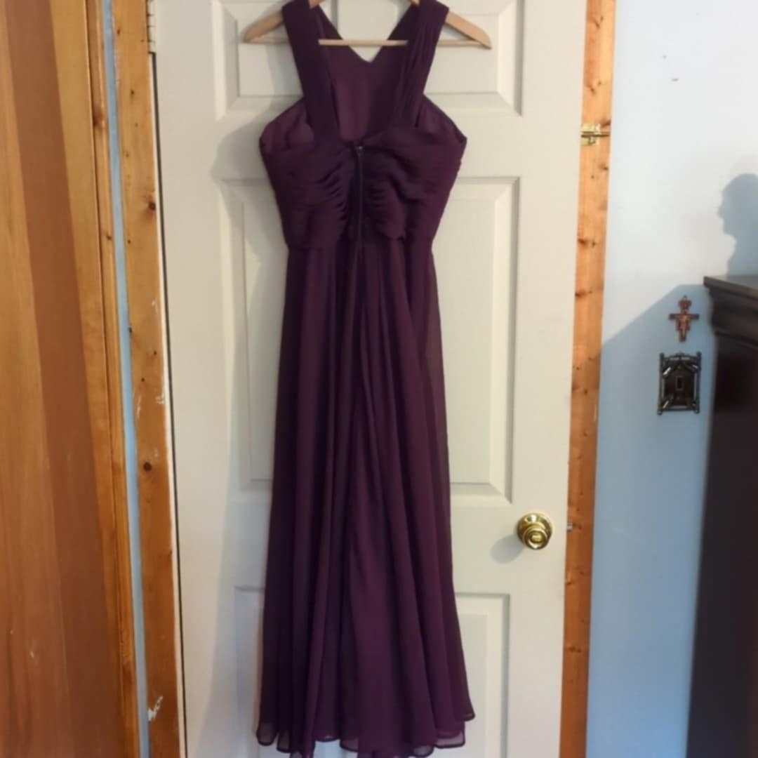 Morilee Madeline Gardner Mother Bridesmaid Sleeveless Dress Gown Sz 14 Purple