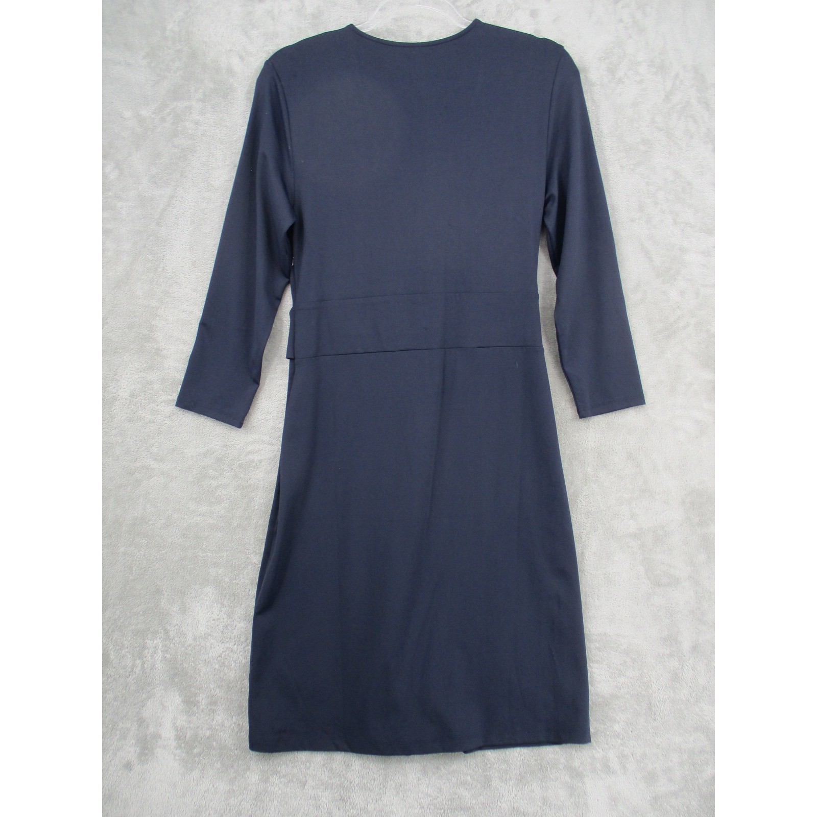 Talbots Dress Womens Medium Stretch Knit Cooling Side Zip Navy Office Career