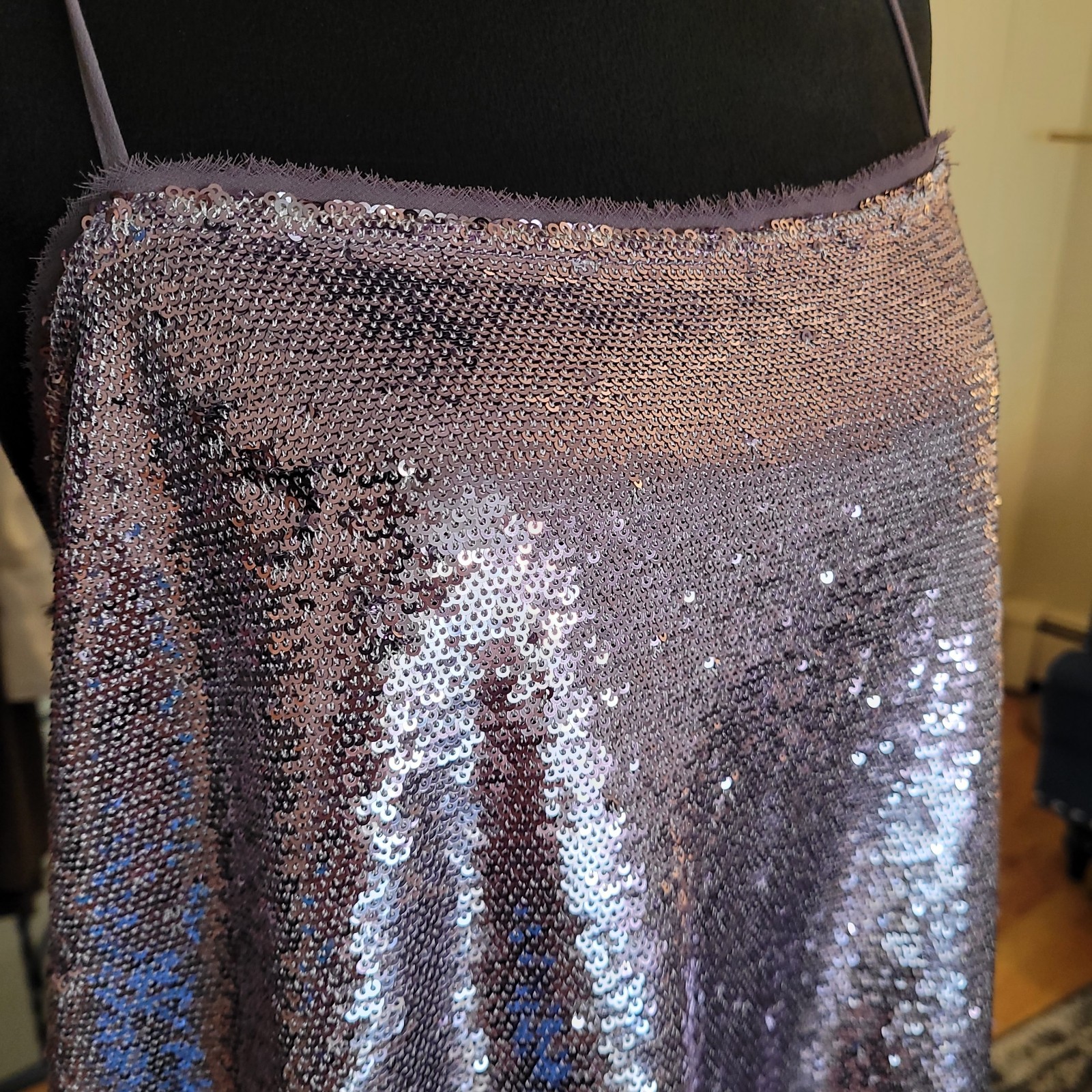 Free People Intimately Time To Shine Sequin Purple Mini Slip Dress Size Medium