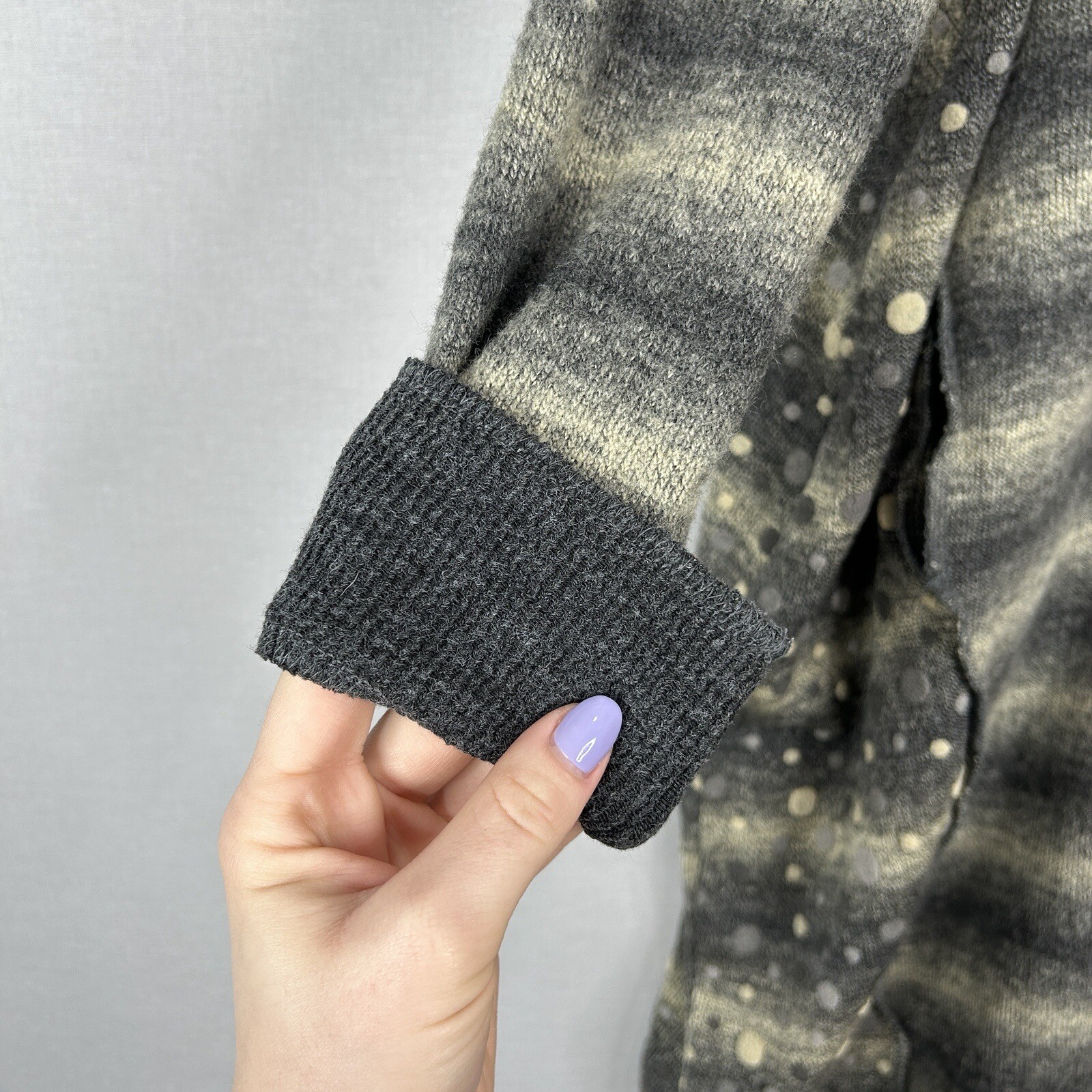 Gershon Bram Sweater Dress Womens Small Gray Striped Lagenlook Artsy Oversized