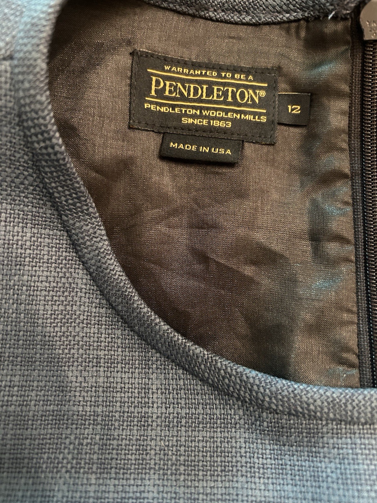 Pendleton Dress Size 12 100% Virgin wool sleeveless