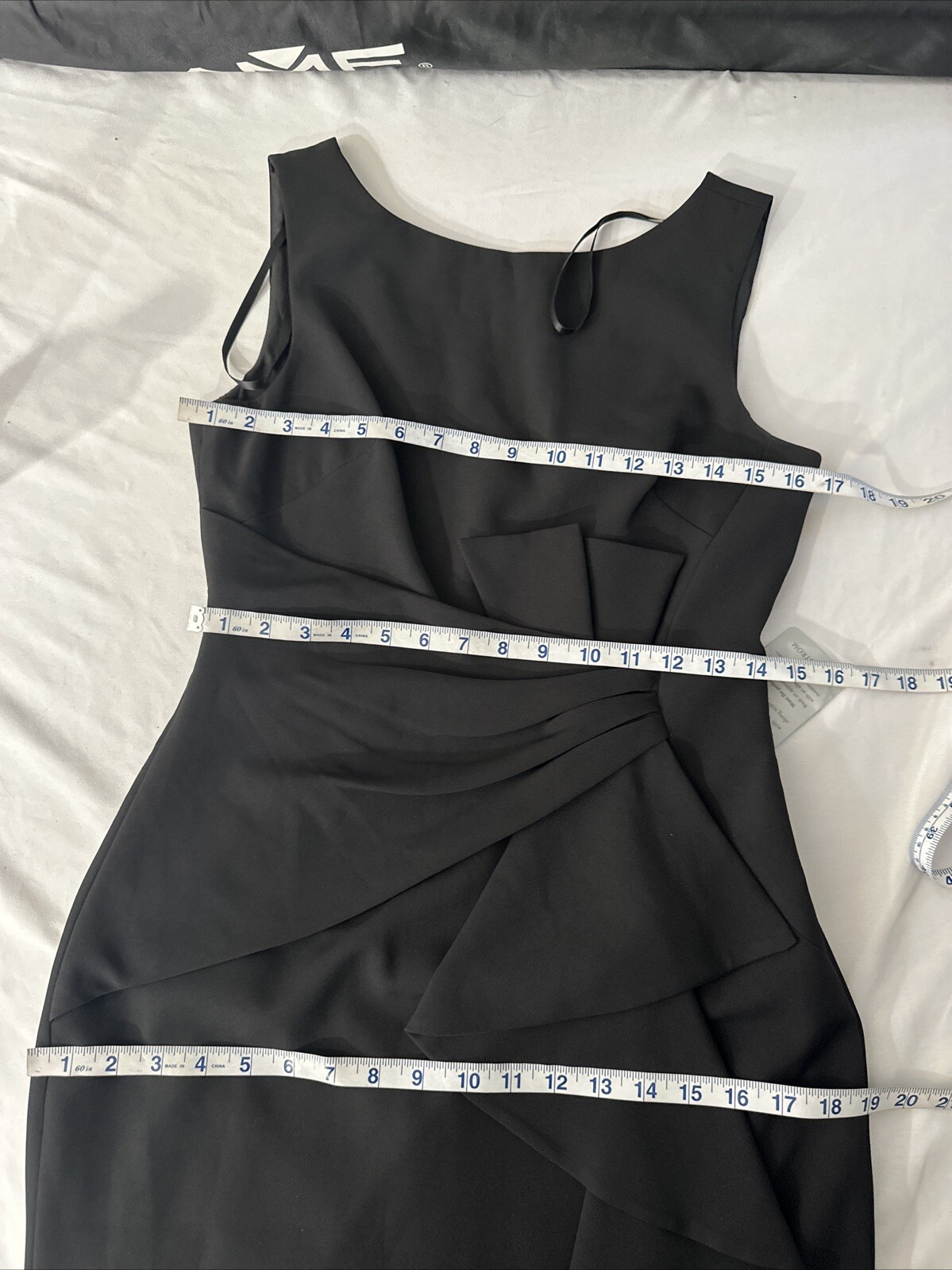 NWT $188 Eliza J [ 6 ] Sleeveless Cascading Ruffle Front Gown in Black #J920