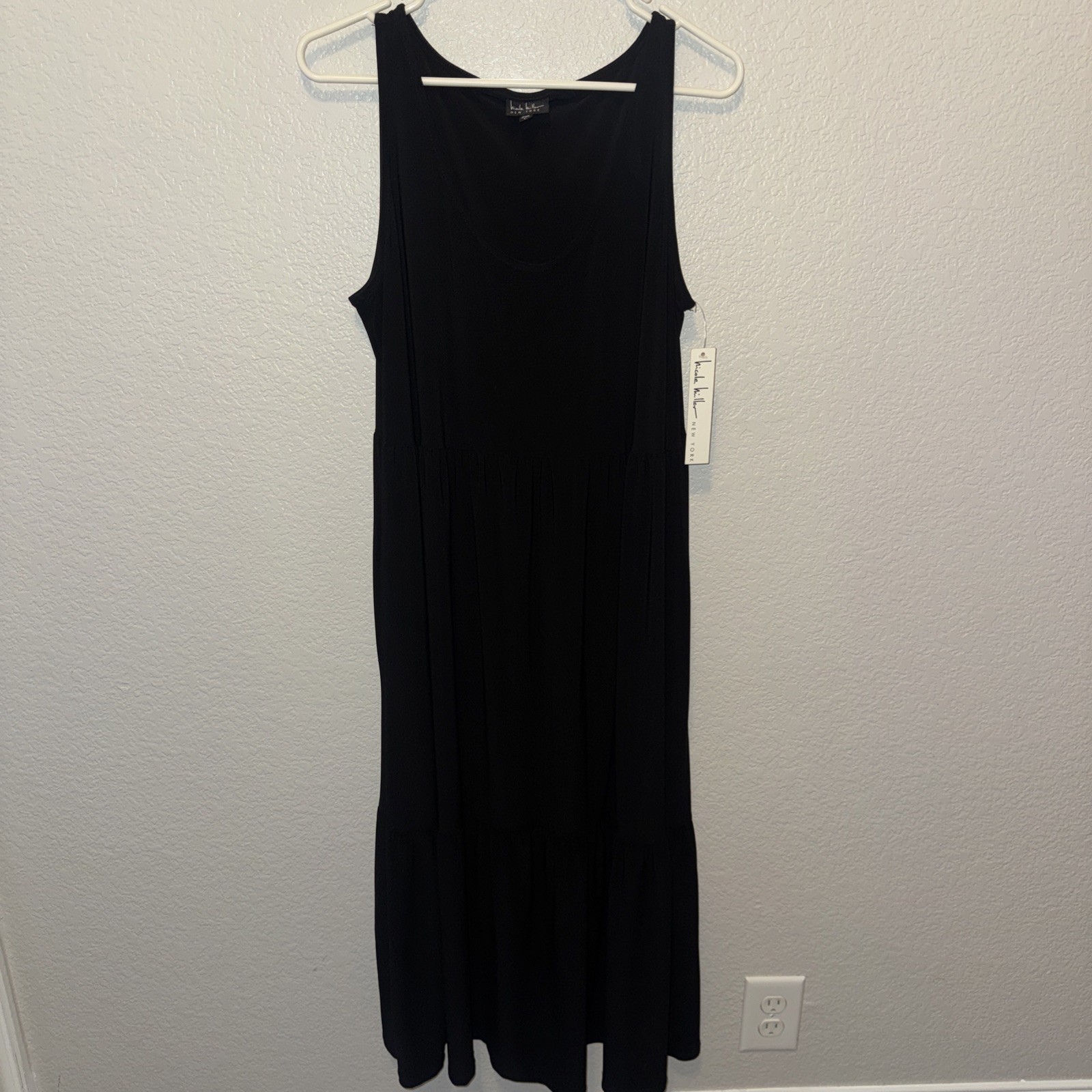 NWT Nicole Miller New York Black Lace Sleeveless Dress Size L