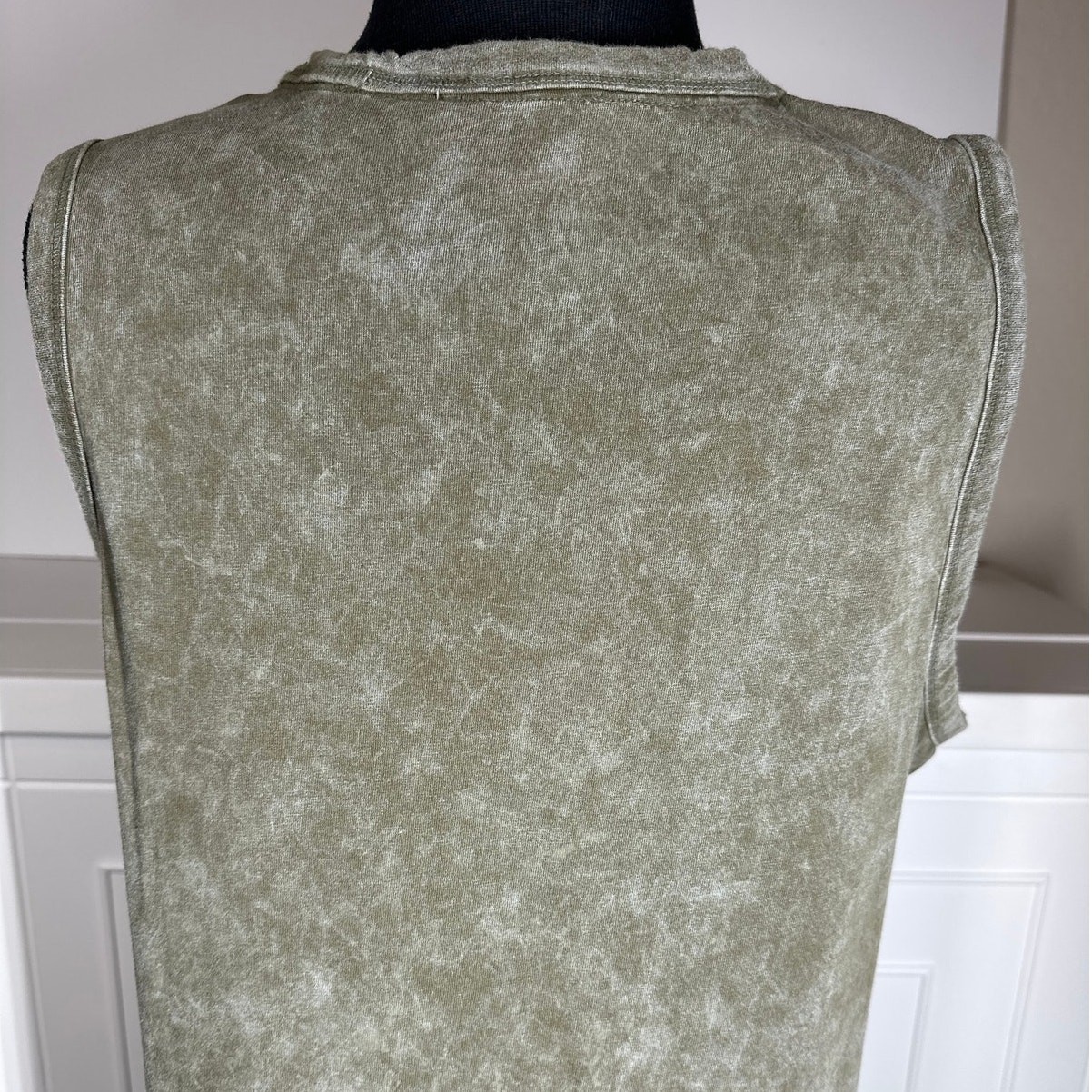 Calvin Klein Mineral Wash Sleeveless Midi Tank Top T-Shirt Dress Green L Cotton
