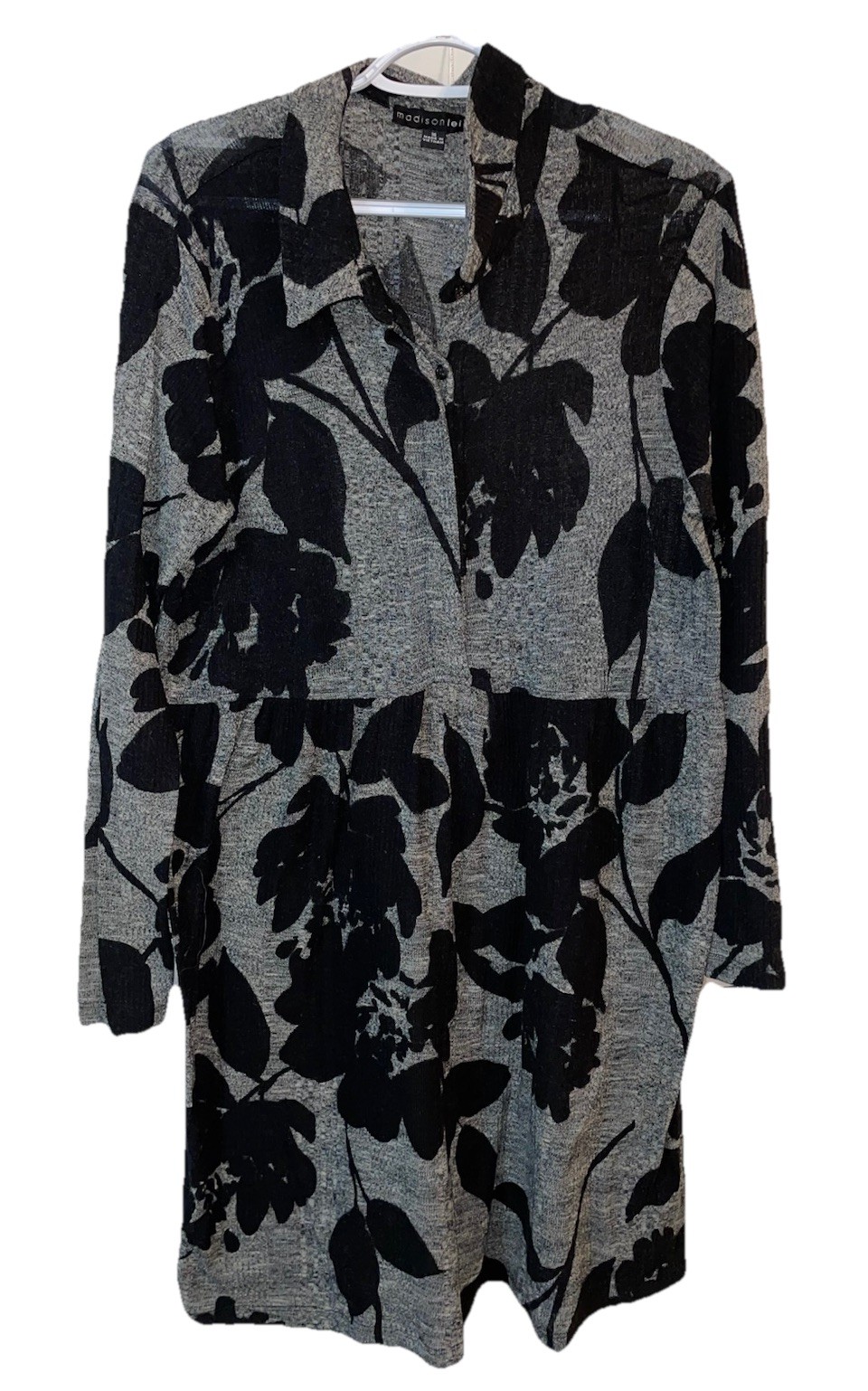 Madison Leigh Dress Size 16 Black Gray Floral