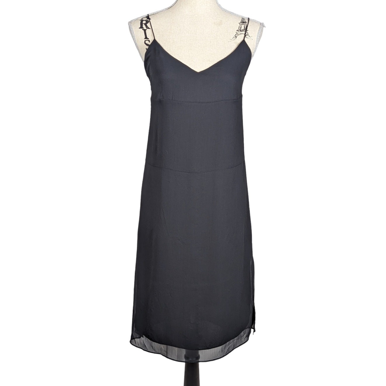 90s Style Aritzia Little Moon Spaghetti Strap Slip Dress Black XS