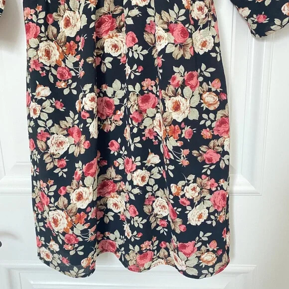 FRAICHE by J Floral Print V-Neck Wrap Surplice Mini Dress L = 12/14 Nordstrom