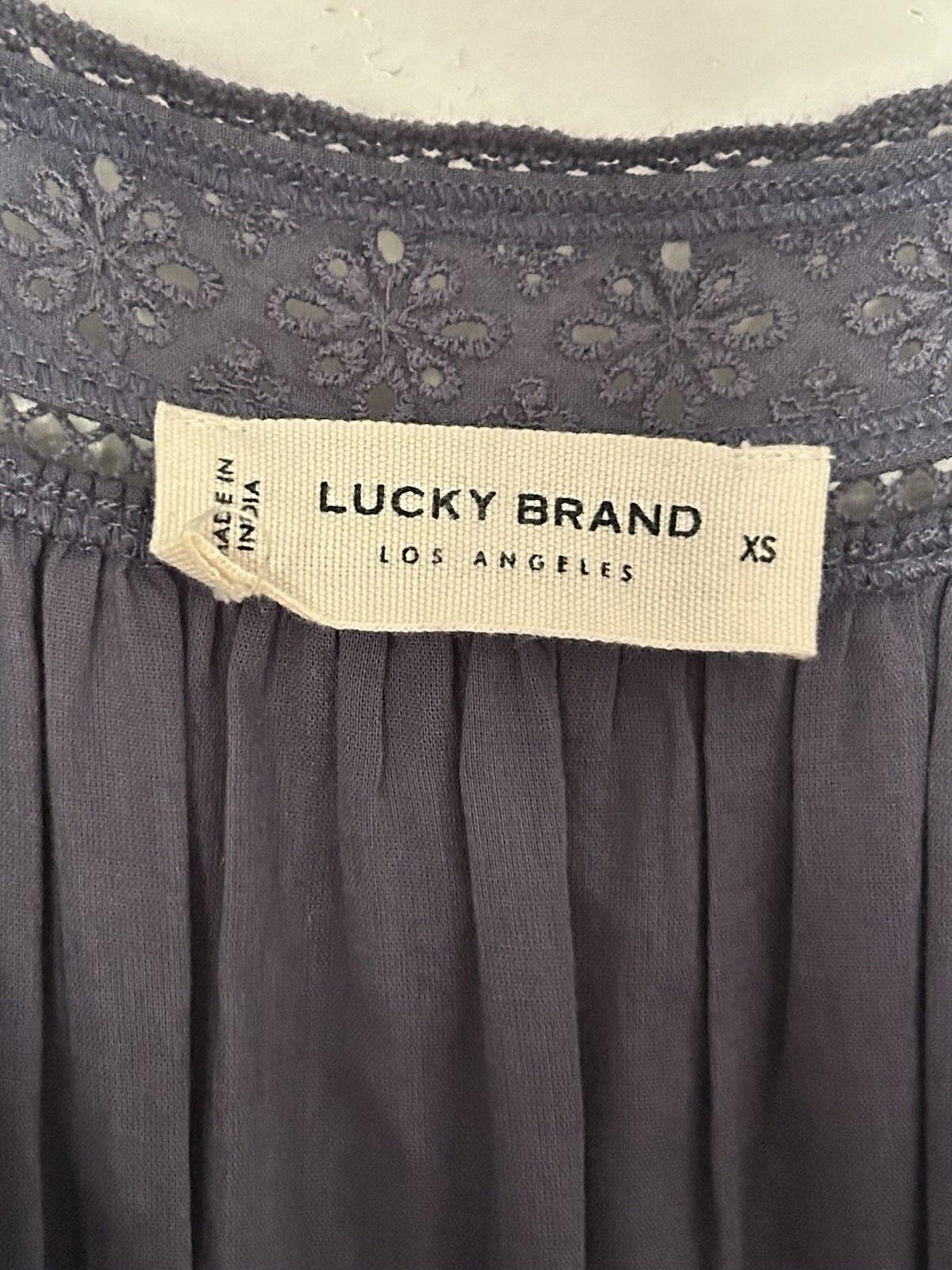 Lucky Brand Boho embroidered Buttons Up Lined Women’s Maxi Dress Size XS