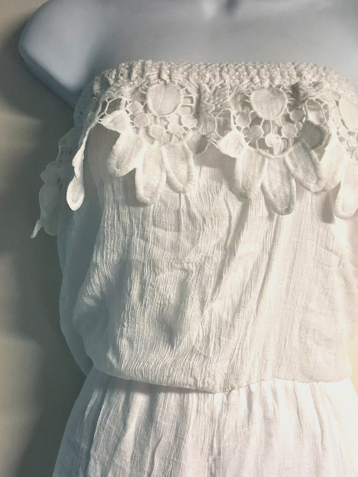 J GEE Lace Bodice ROMPER Soft White Special Occasion Romantic Sz M