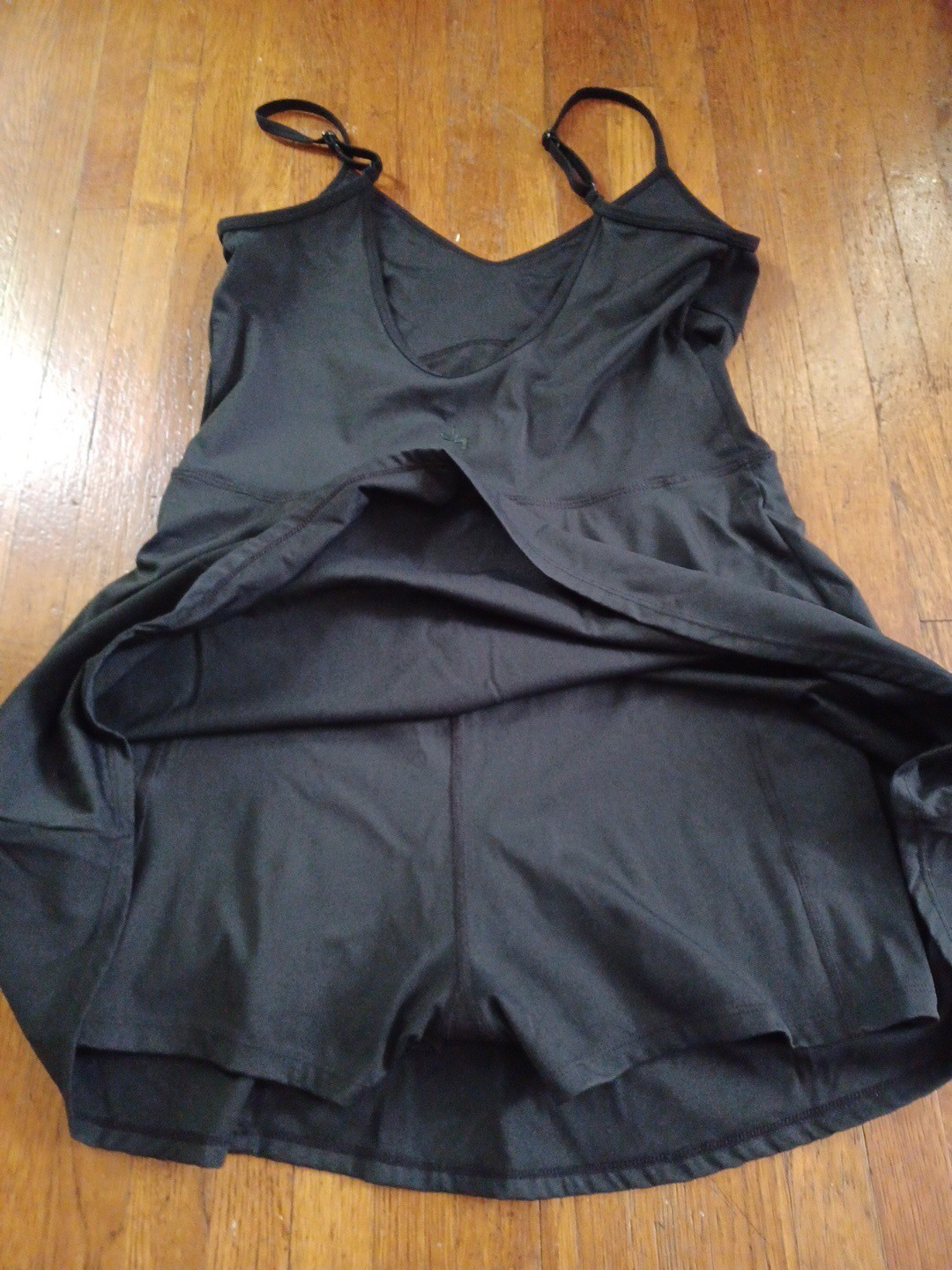 JoyLab Black Athletic Mini Tank Dress Faux Wrap Shorts Sz MED Summer Swim Active