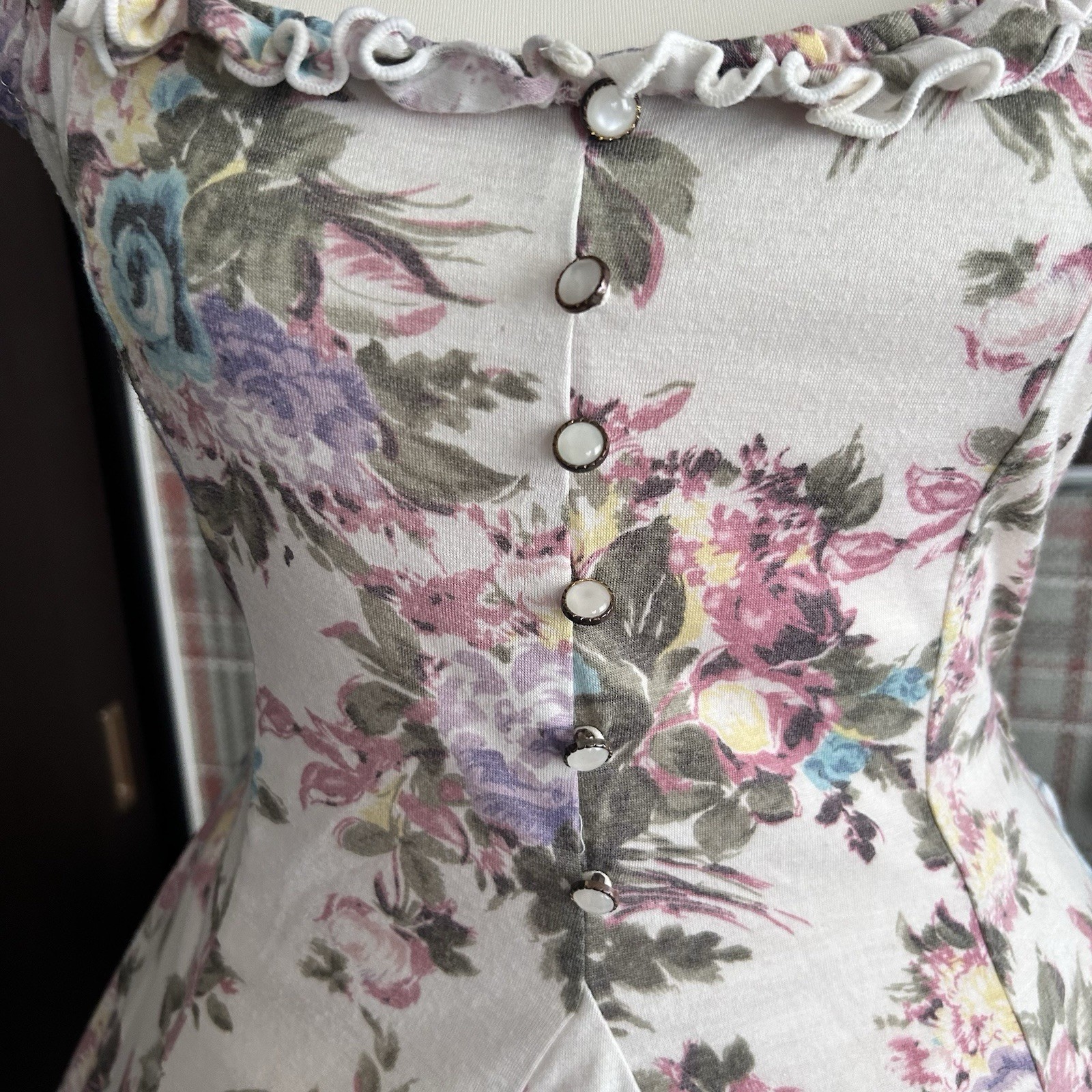 Rare LIZ LISA Vent Collection Puff Sleeve Floral Dress Square Neck Lolita