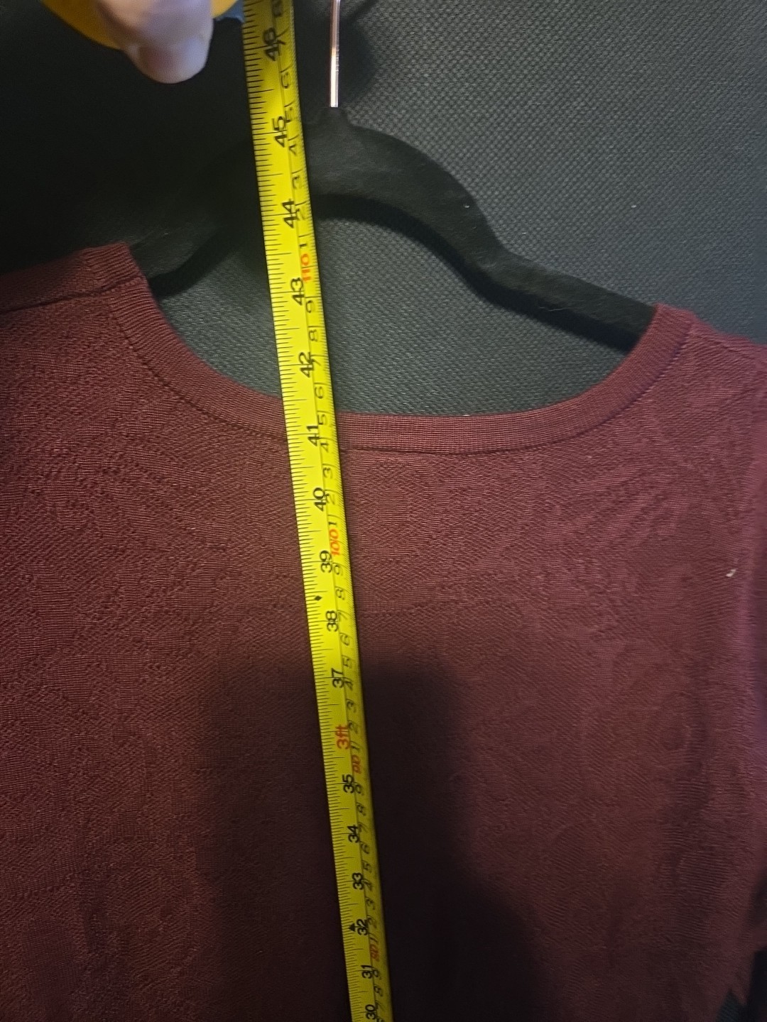 Taylor Factory Maroon Shift Dress Size Large Round Neck Split Sleeve