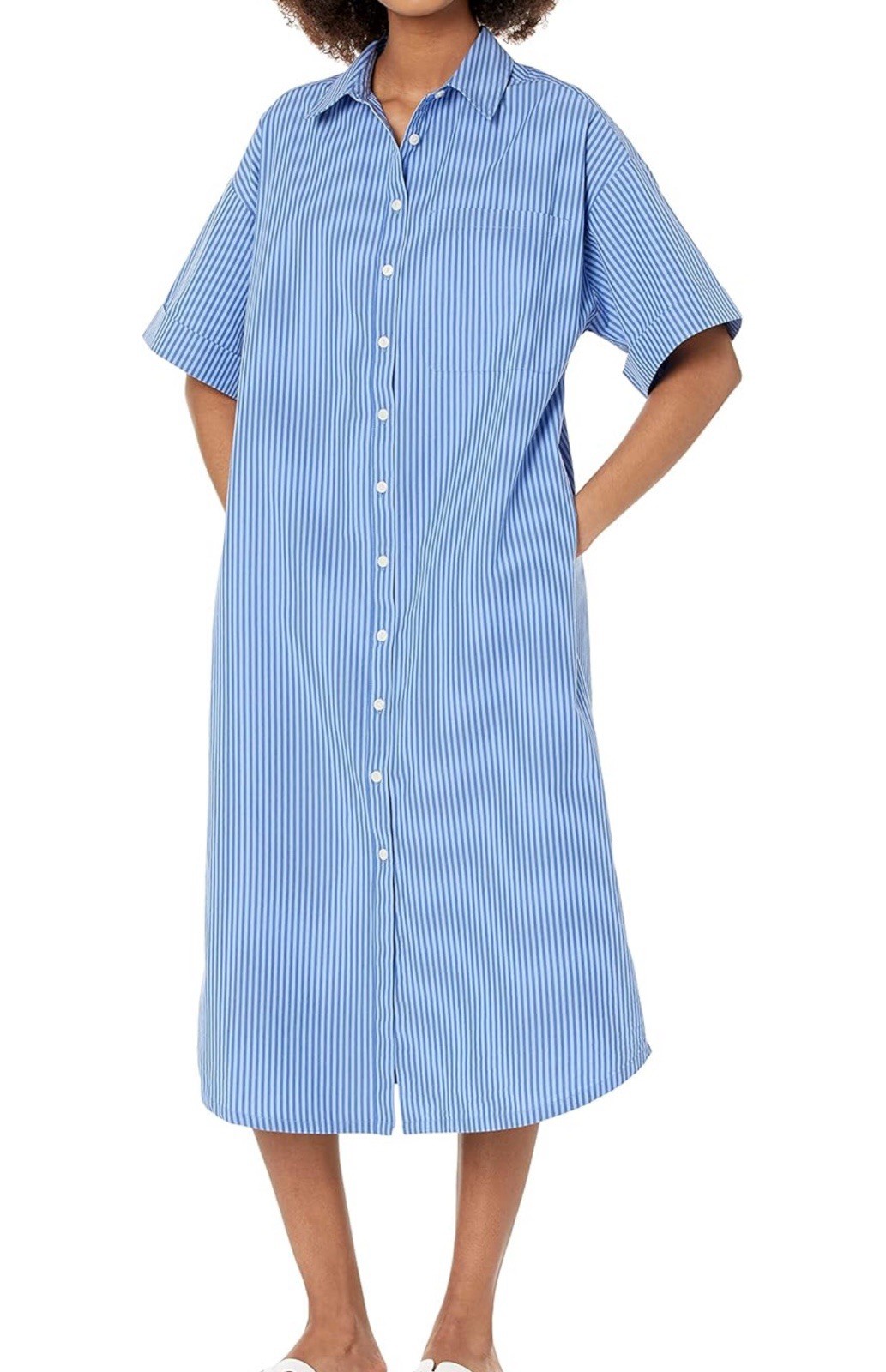 The Drop Women’s Marla Drop-Shoulder Short-Sleeve Midi ShirtDress