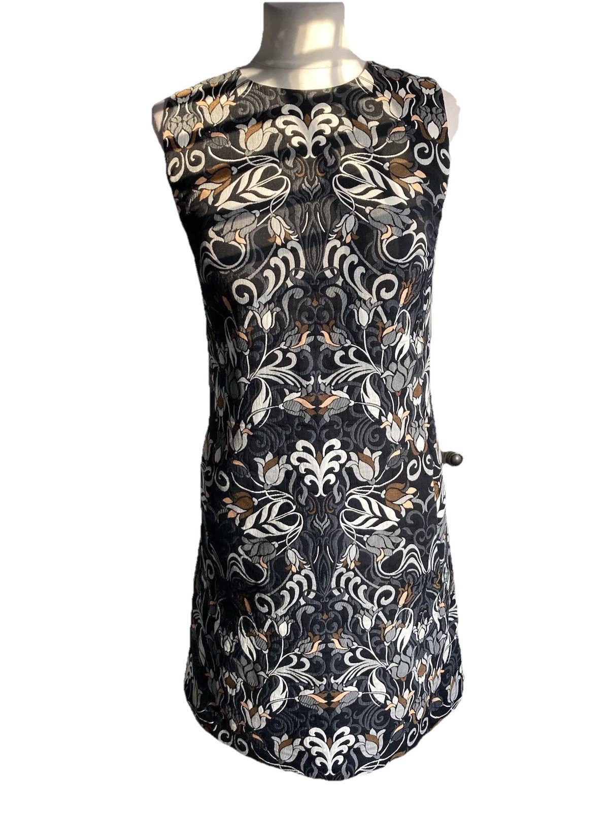 Women’s Hallhuber Black Grey Art Nouveau Mini Dress UK 8