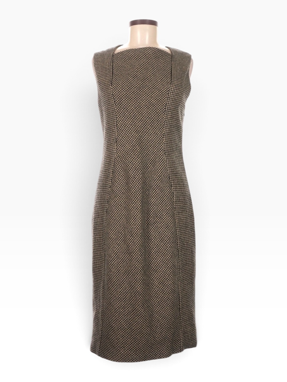 Bottega Veneta Vintage Tomas Maier Houndstooth Midi Dress IT 44 / US 8