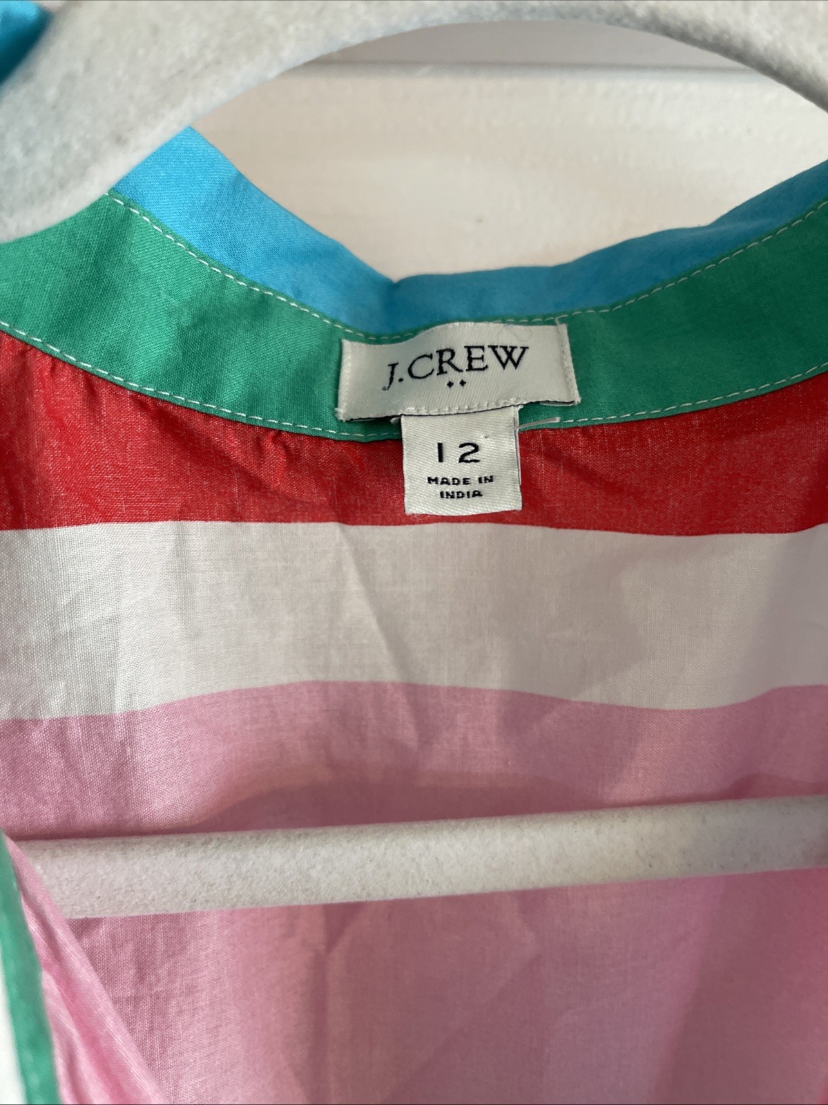 j crew Multi Color Striped Sleeveless Dress Size 12 Brunch Country Club Church