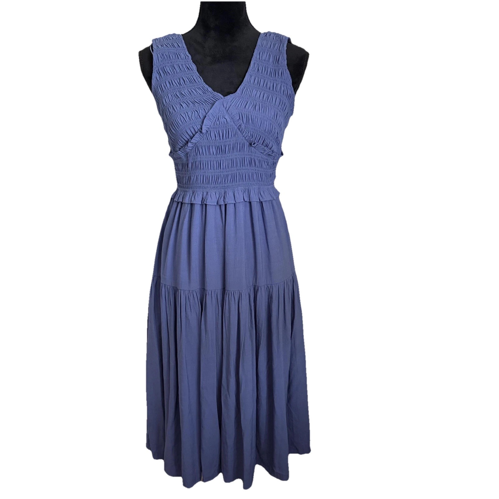 Betsey’s Boutique Shop Womens S Smocked Midi Fit & Flare Sundress Boho Cottage