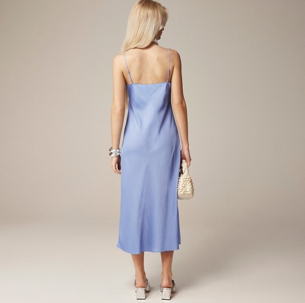 New J Crew Gwyneth Slip Dress Light Blue Sz 2 4 6 8 10 12 14 Adjustable Strap