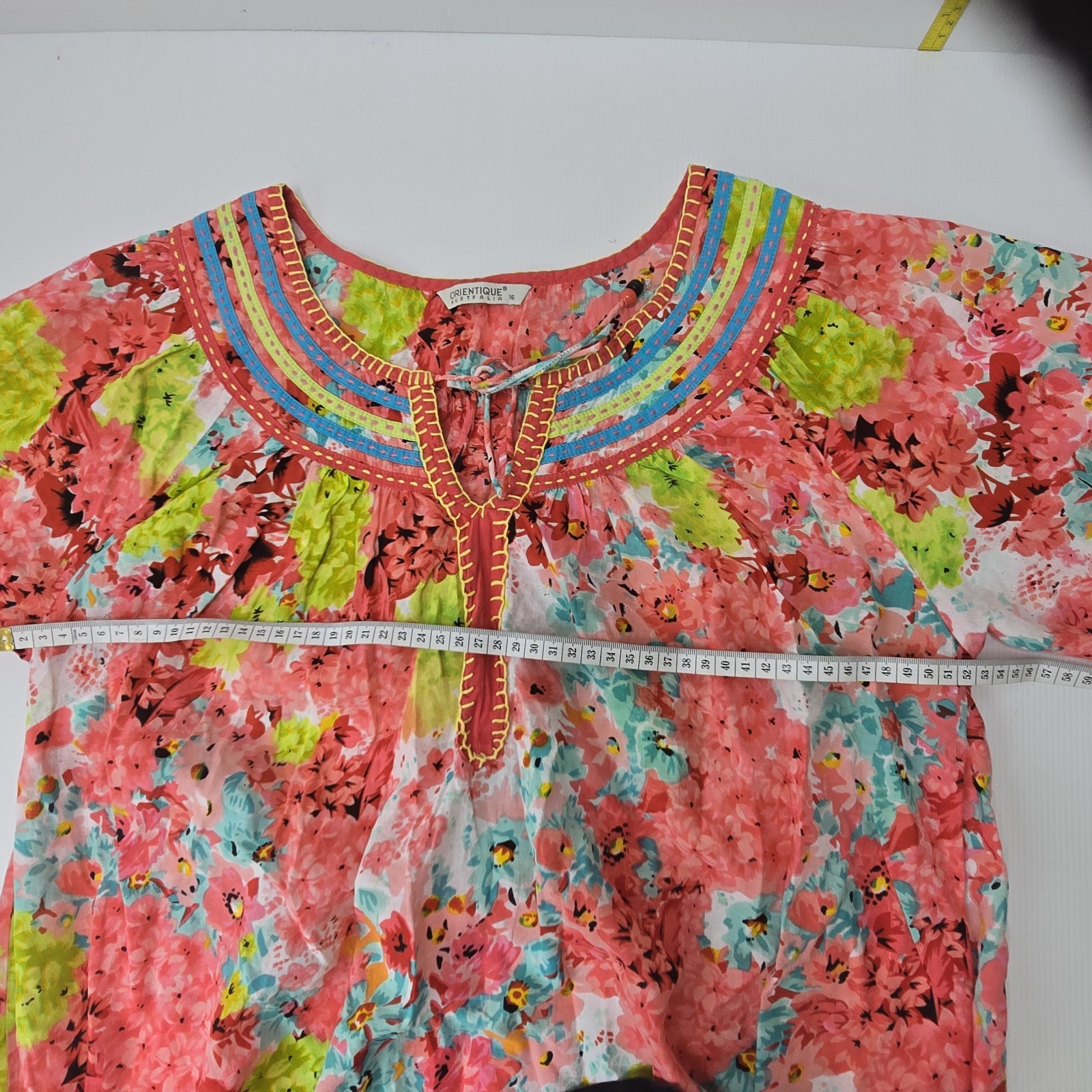 ORIENTIQUE Australia Dress Womens 16 Floral Lightweight Summer Beach