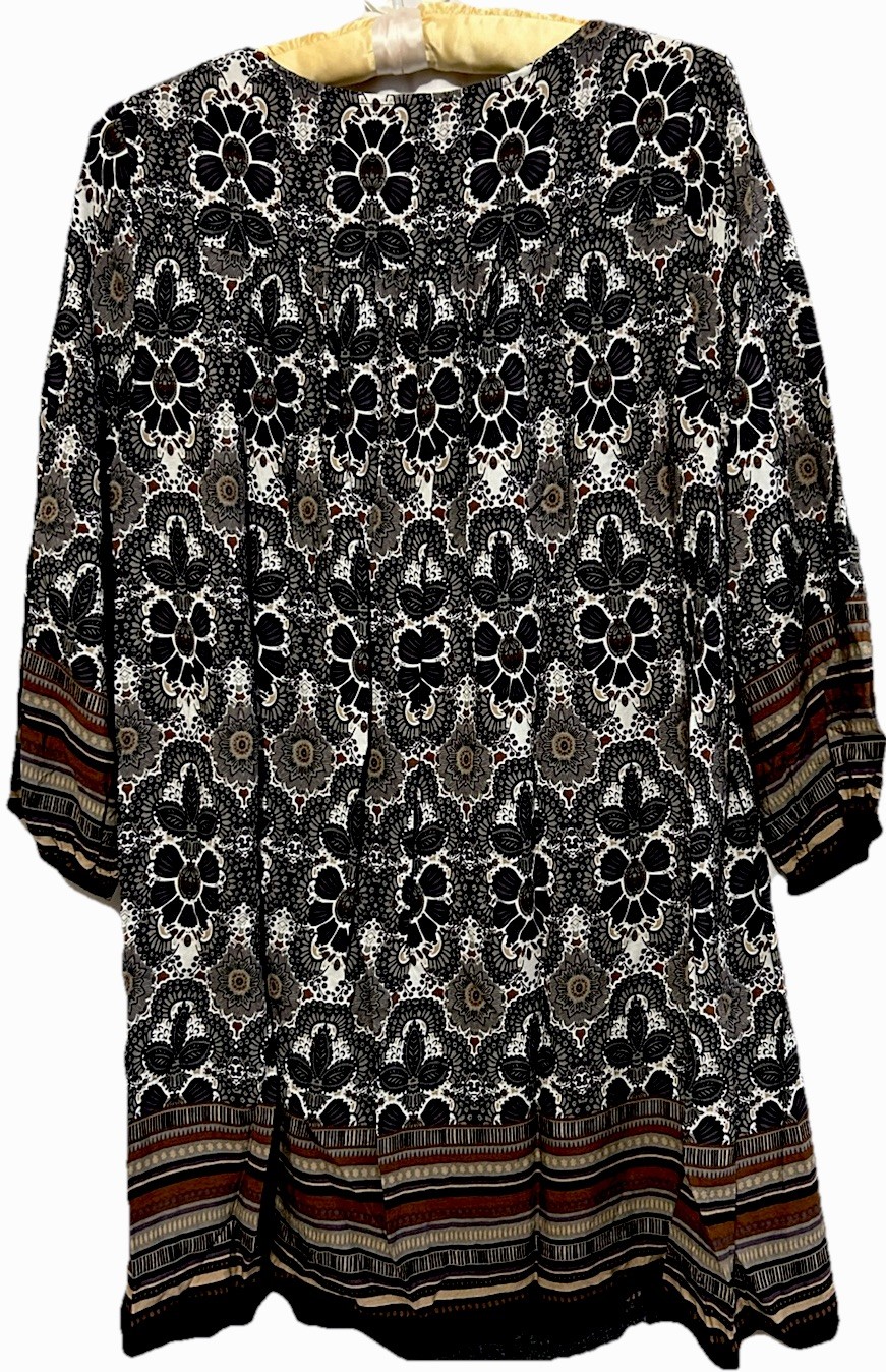 Entro Dress S Flowy Rayon Floral Cottagecore Boho Hippie A-Line Criss Cross Neck