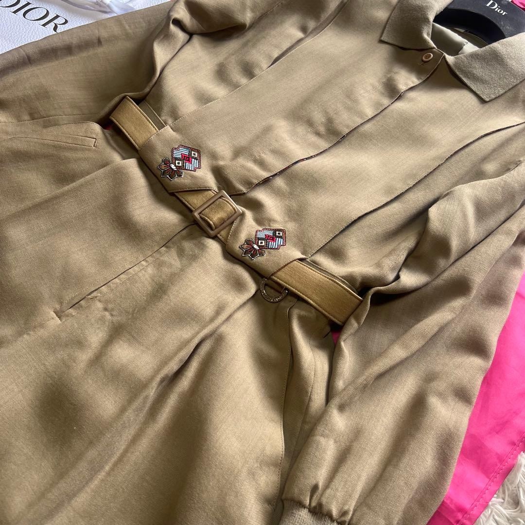 USED [EXCELLENT CONDITION] CHRISTIAN DIOR ROMPER, BEIGE, EMBROIDERED, SIZE M,
