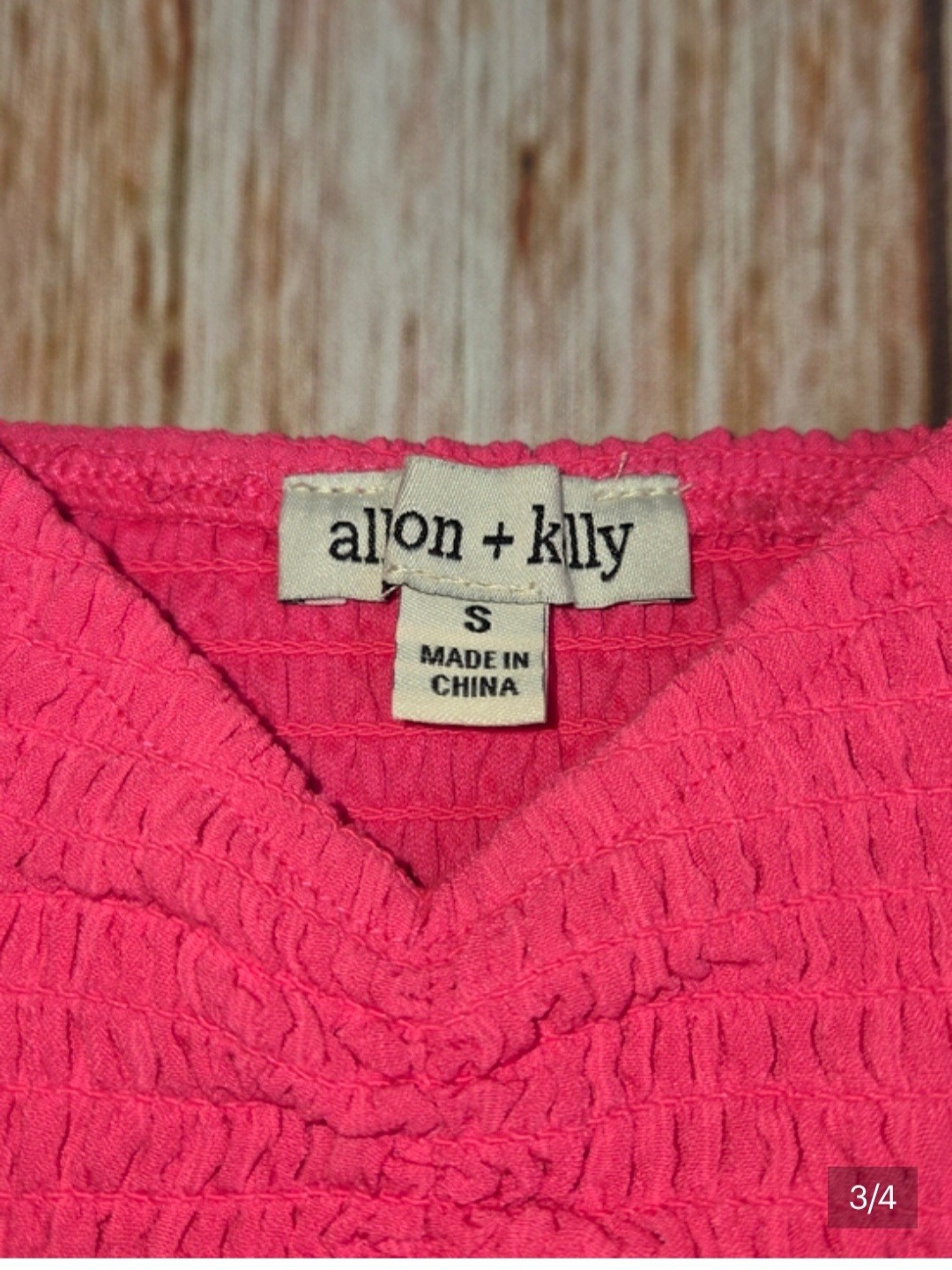 Allison & Kelly Hot Pink Smocked Empire Waist Babydoll Tiered Mini Dress. Size S