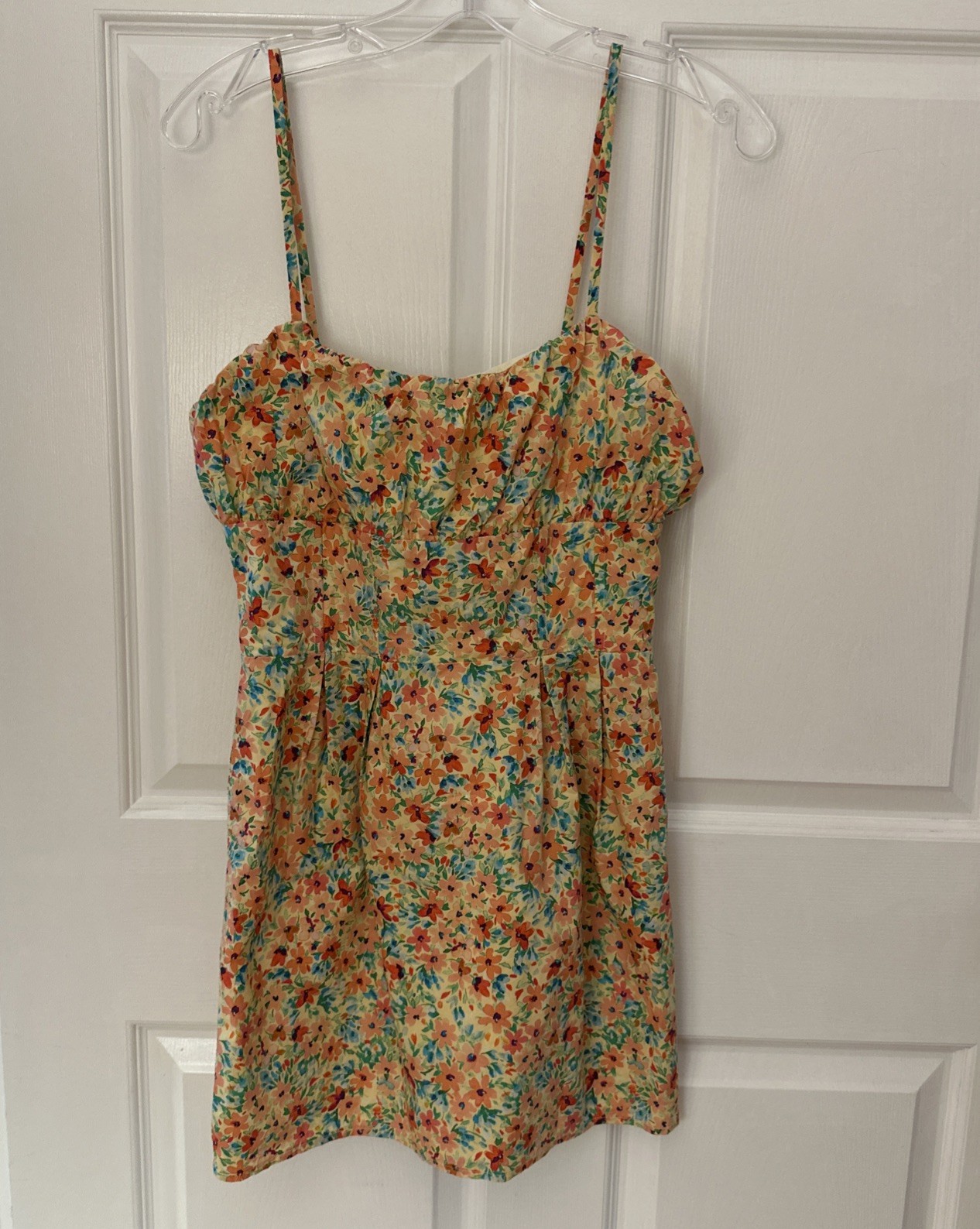Lovers And Friends Floral Mini Dress Sz S Back Zip Summer Cotton Lined